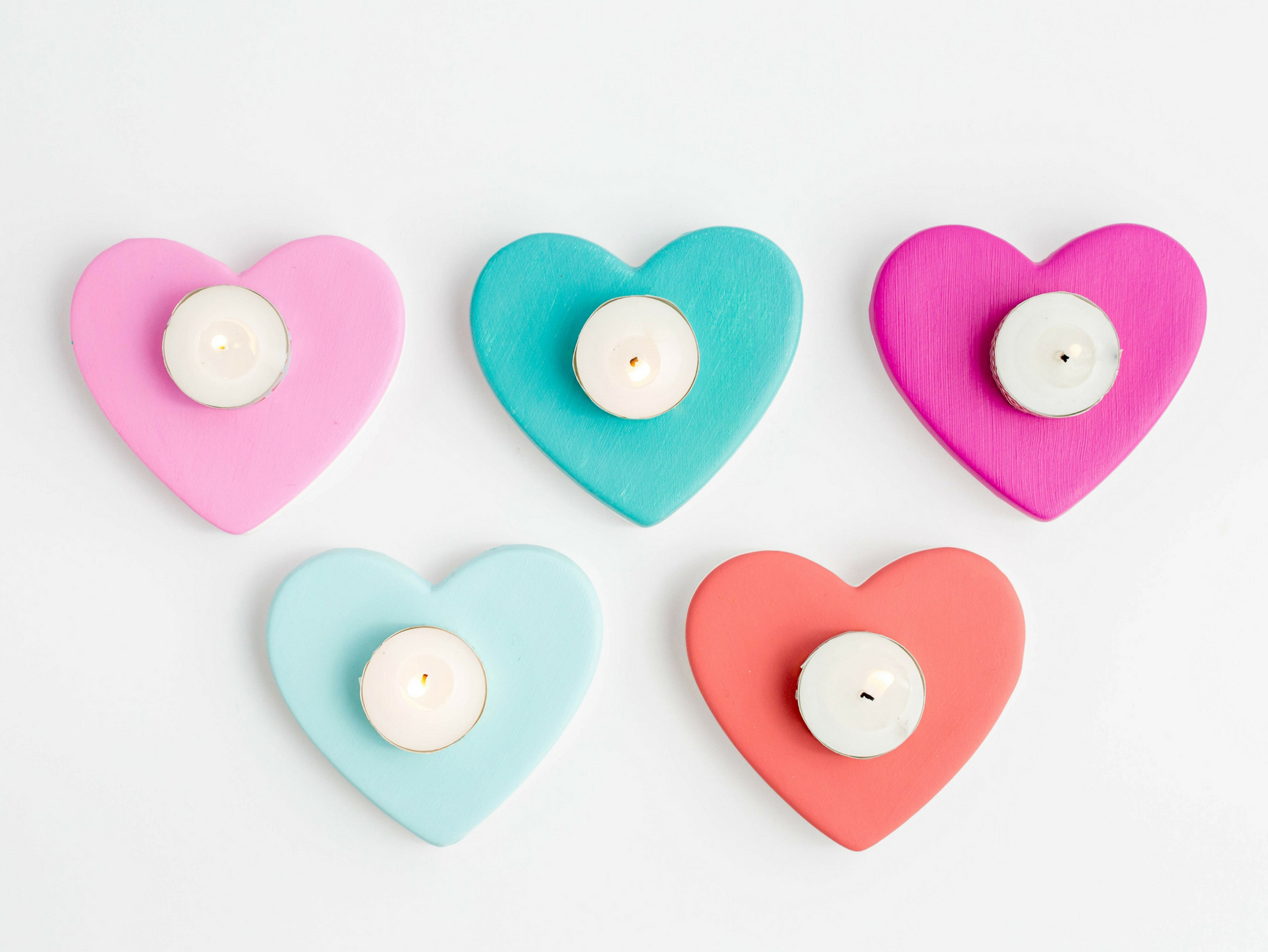 DIY Reversible Ceramic Hearts Candle Coaster