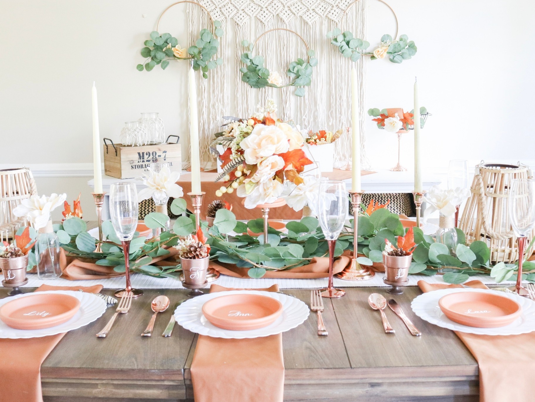 DIY Rust and Greenery Centerpiece