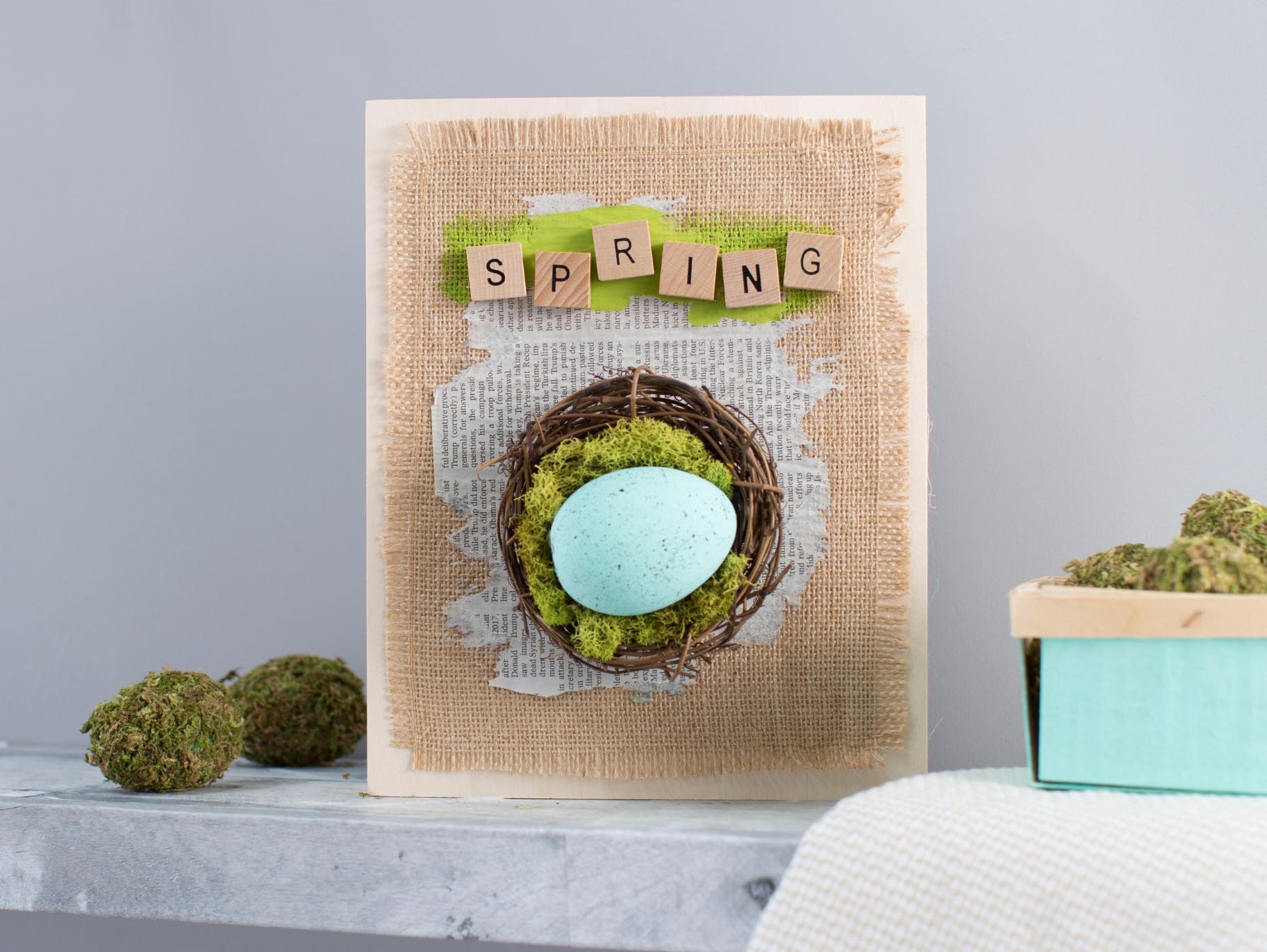DIY Spring Bird Wood Sign