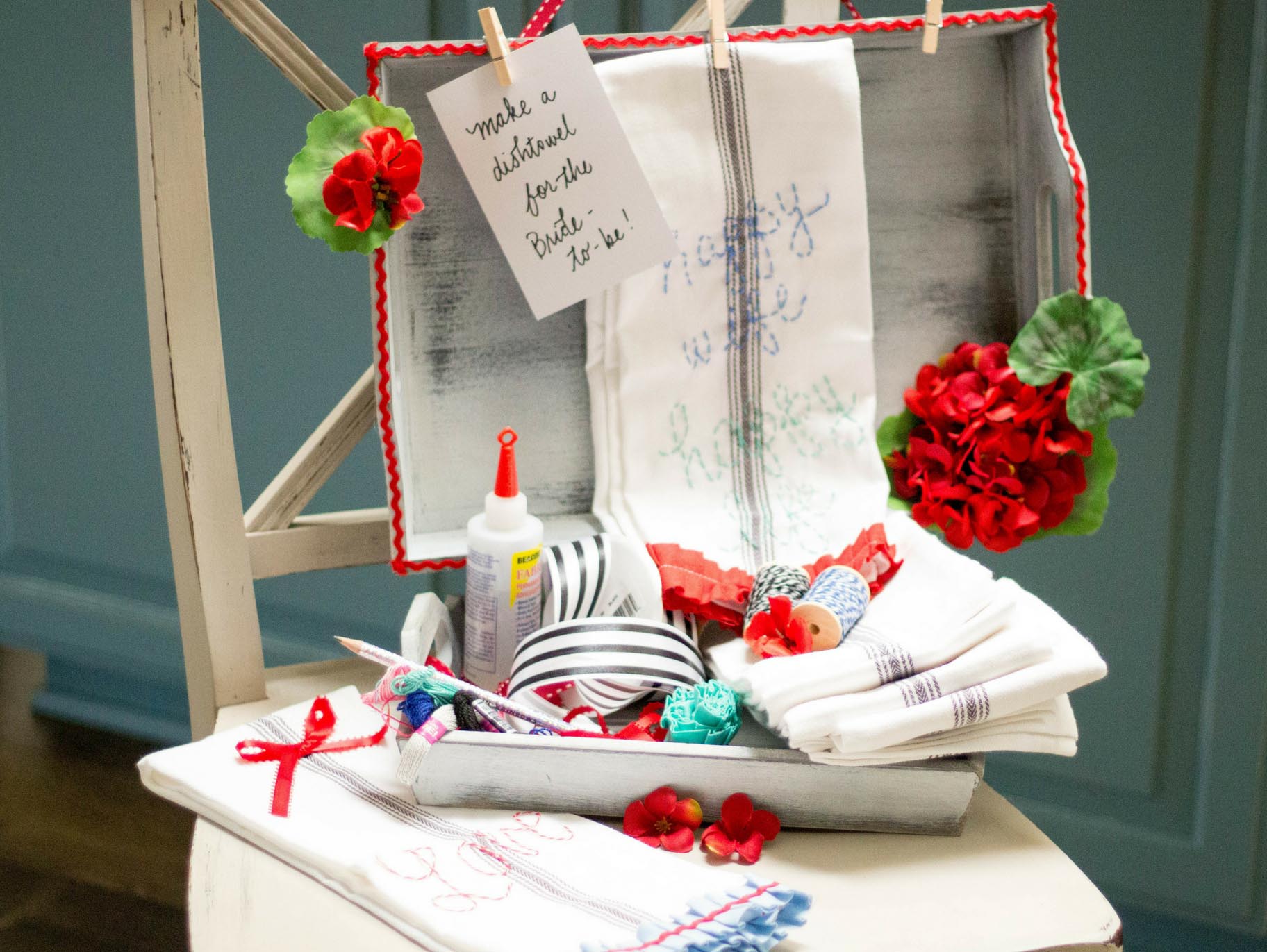 DIY Dishtowels for the Bride to Be