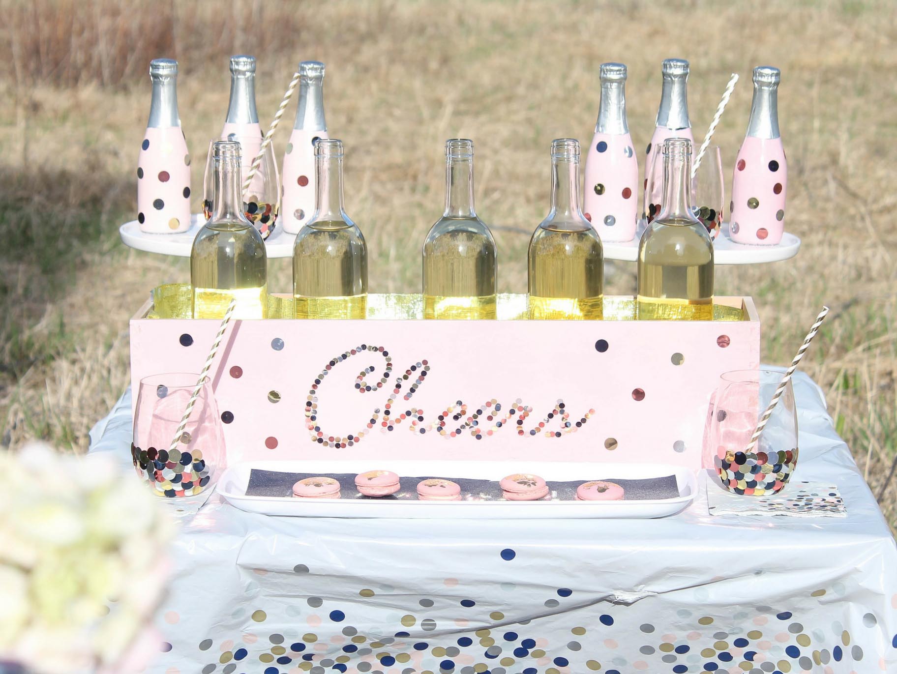 Confetti Engagement Party DIY Wine Chiller Box