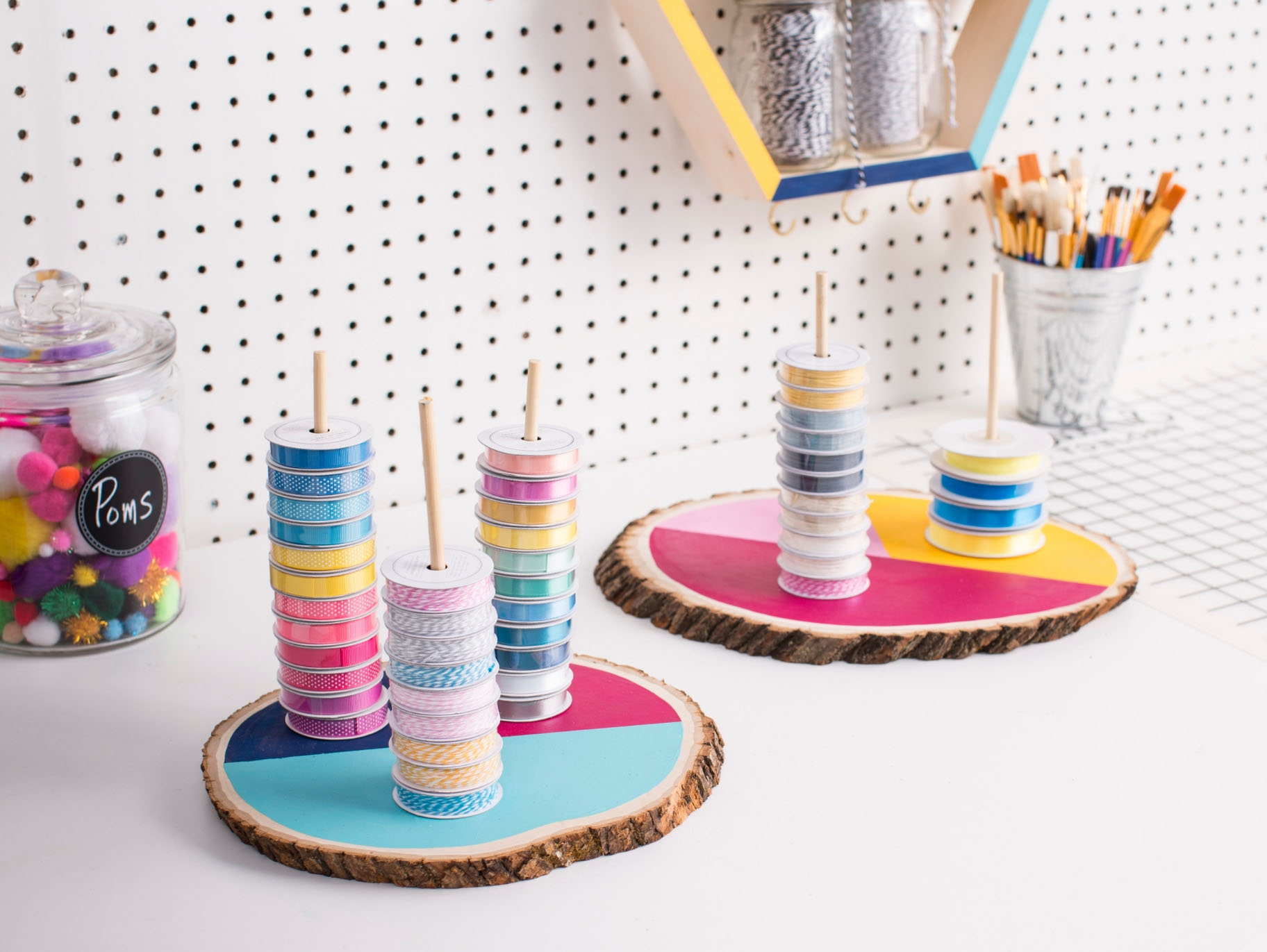 Wood DIY Ribbon Organizer