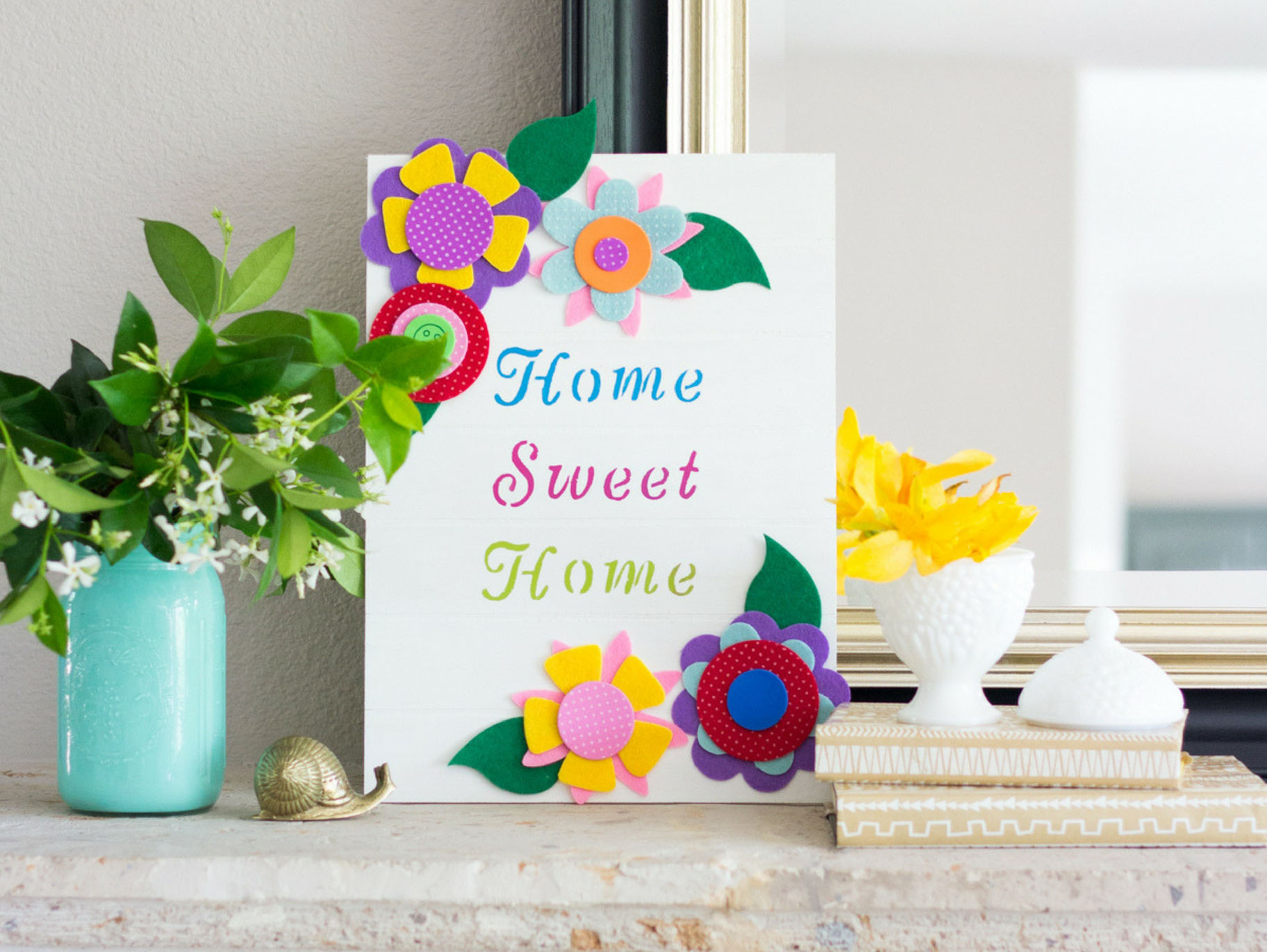 DIY Floral Wood Slat Sign