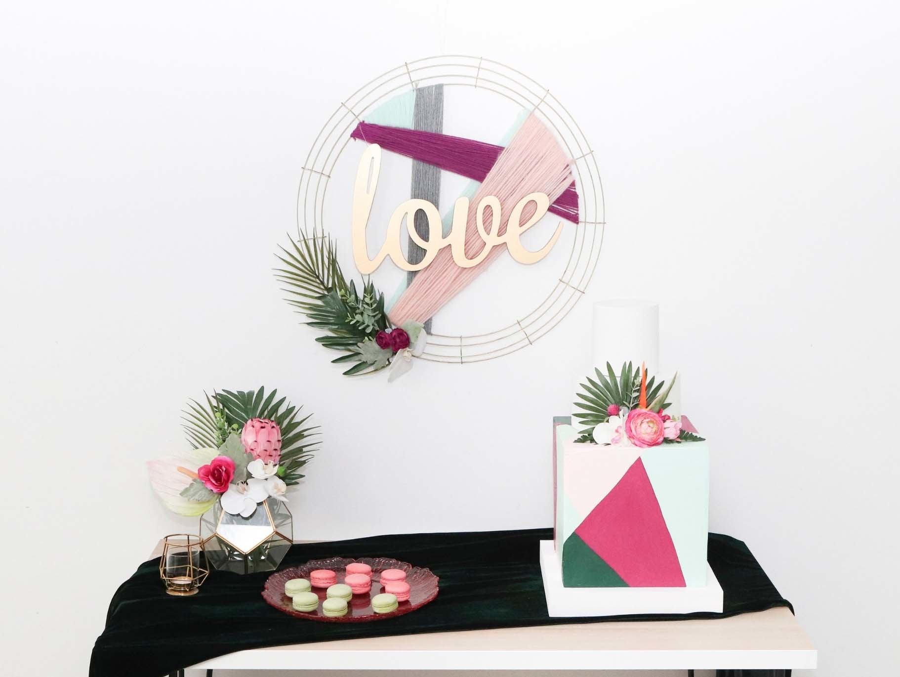 DIY Color Blocked Hoop Backdrop