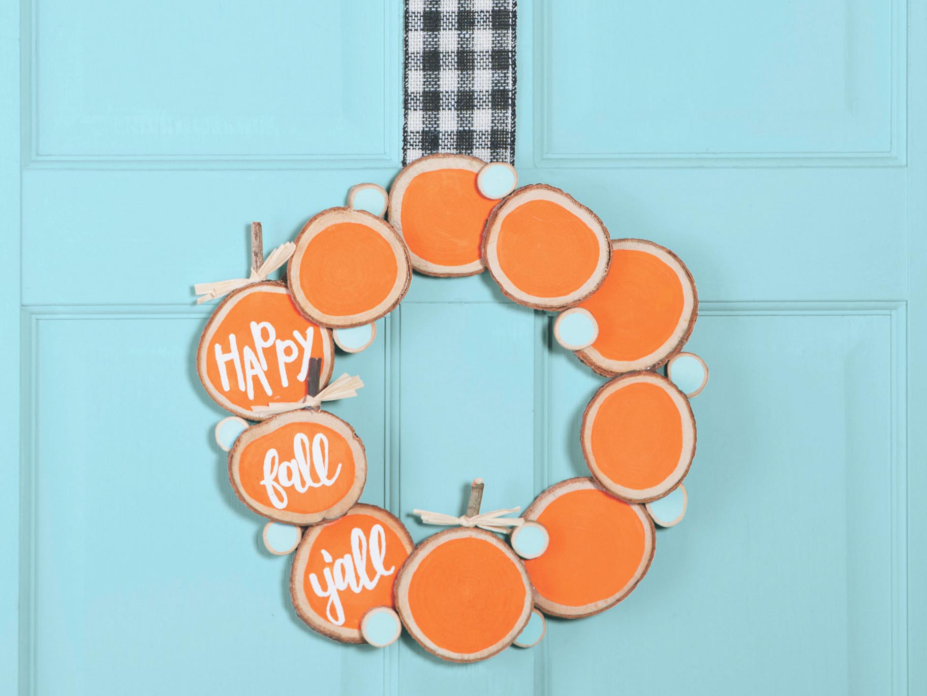 DIY Wood Slice Fall Wreath