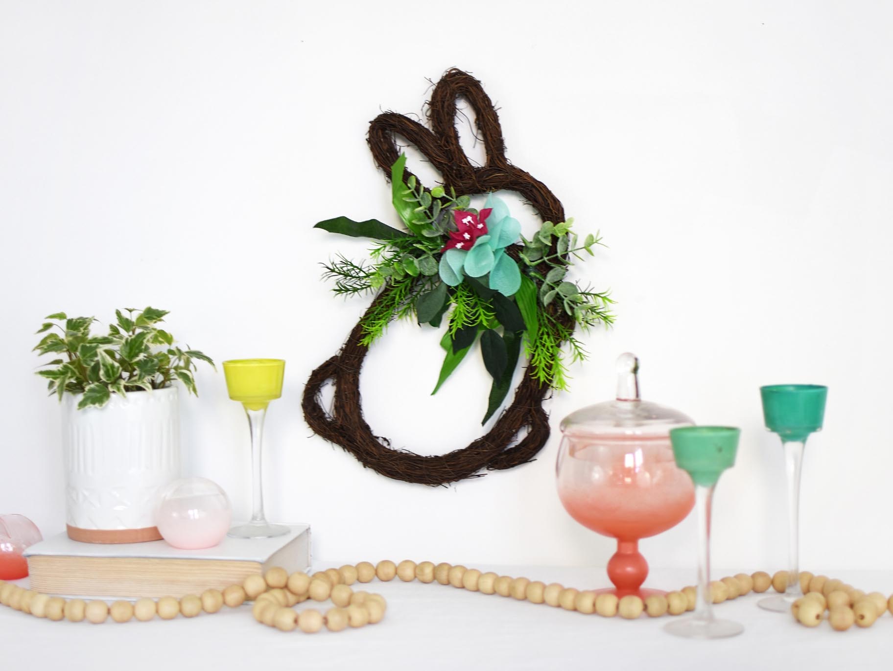 Floral DIY Bunny Wreath