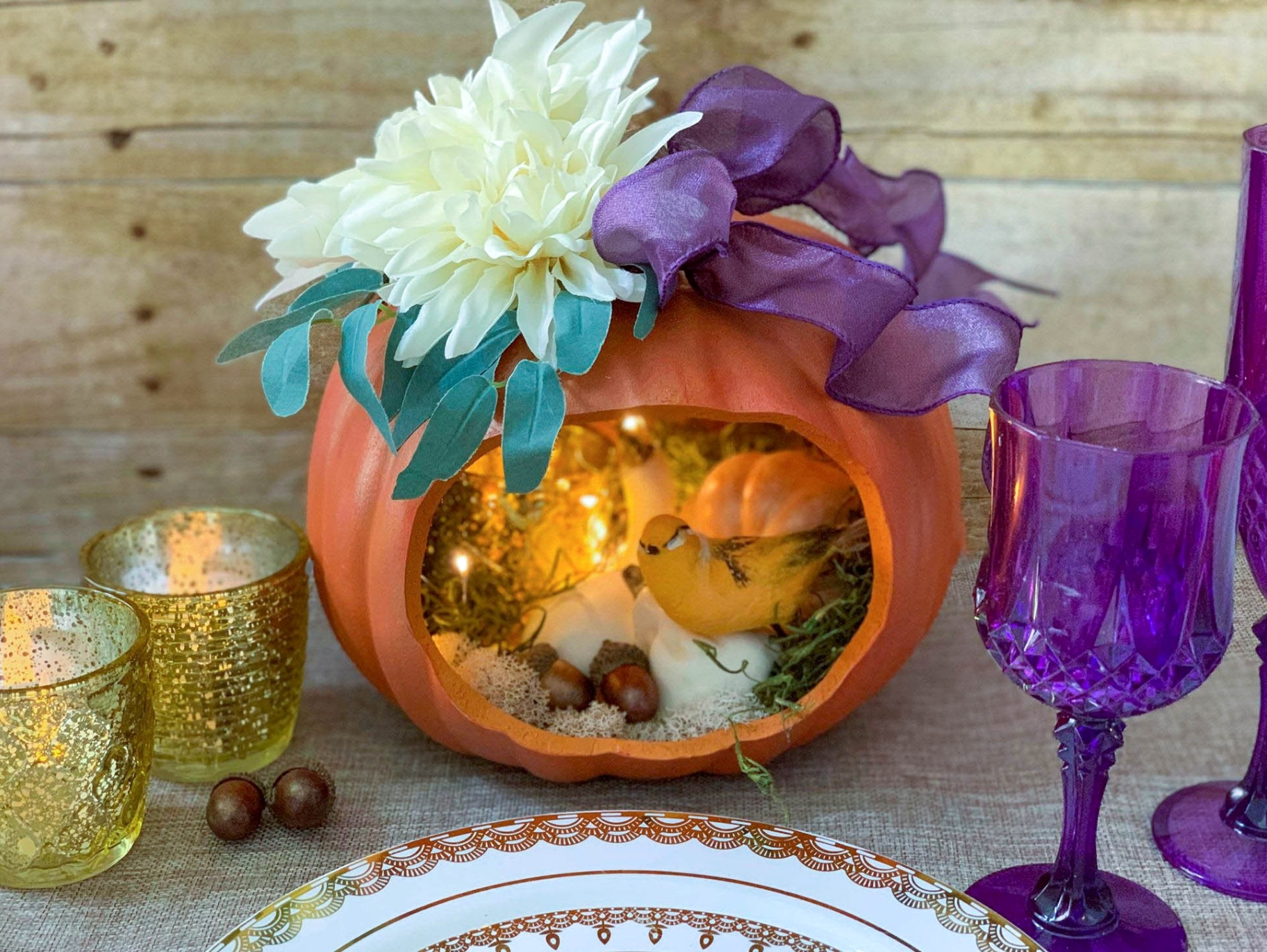 DIY: Autumn Glass Terrarium - Straw Flowers and Moss