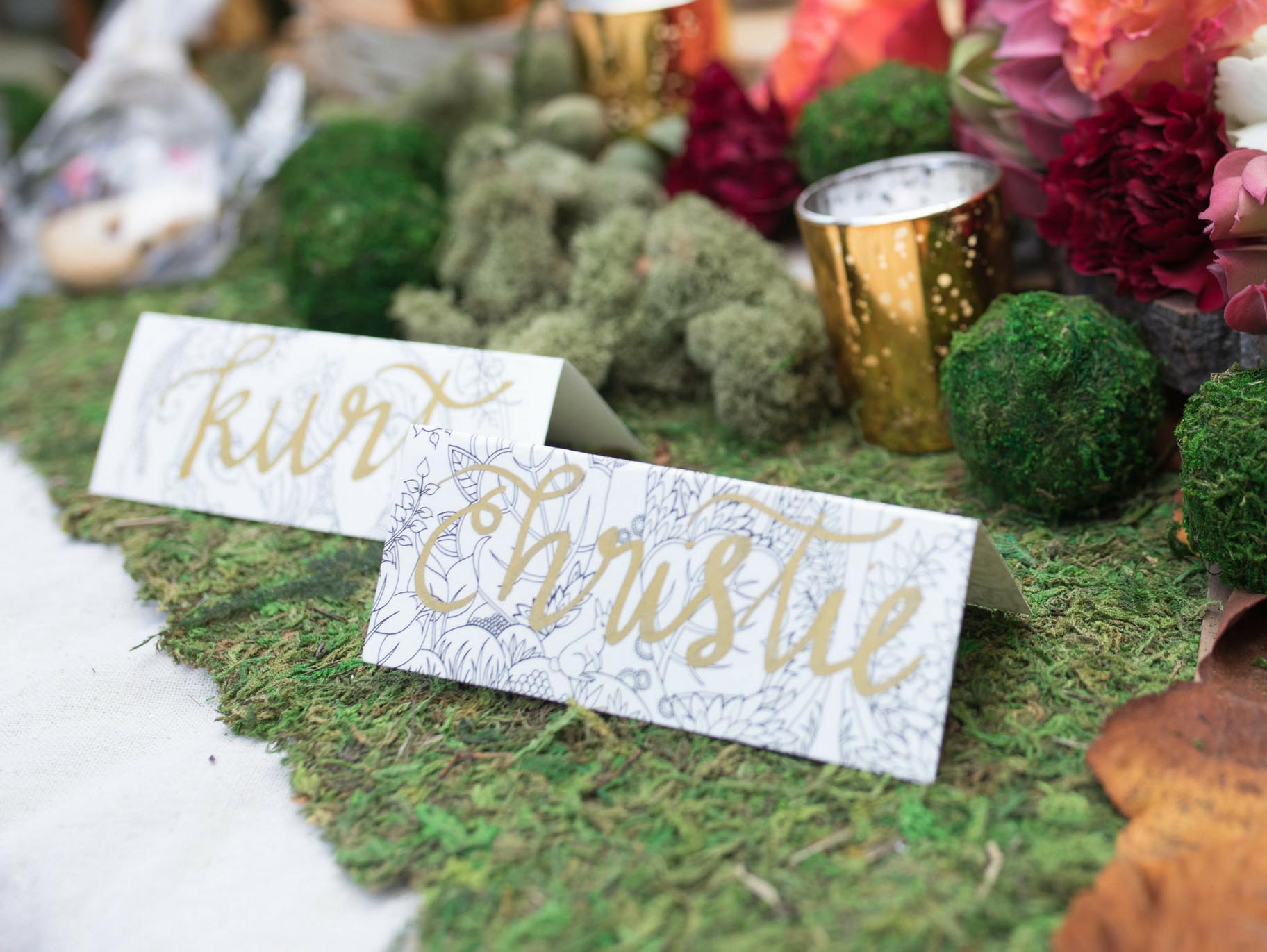 DIY Forest Themed Calligraphy Escort Cards  Fun12