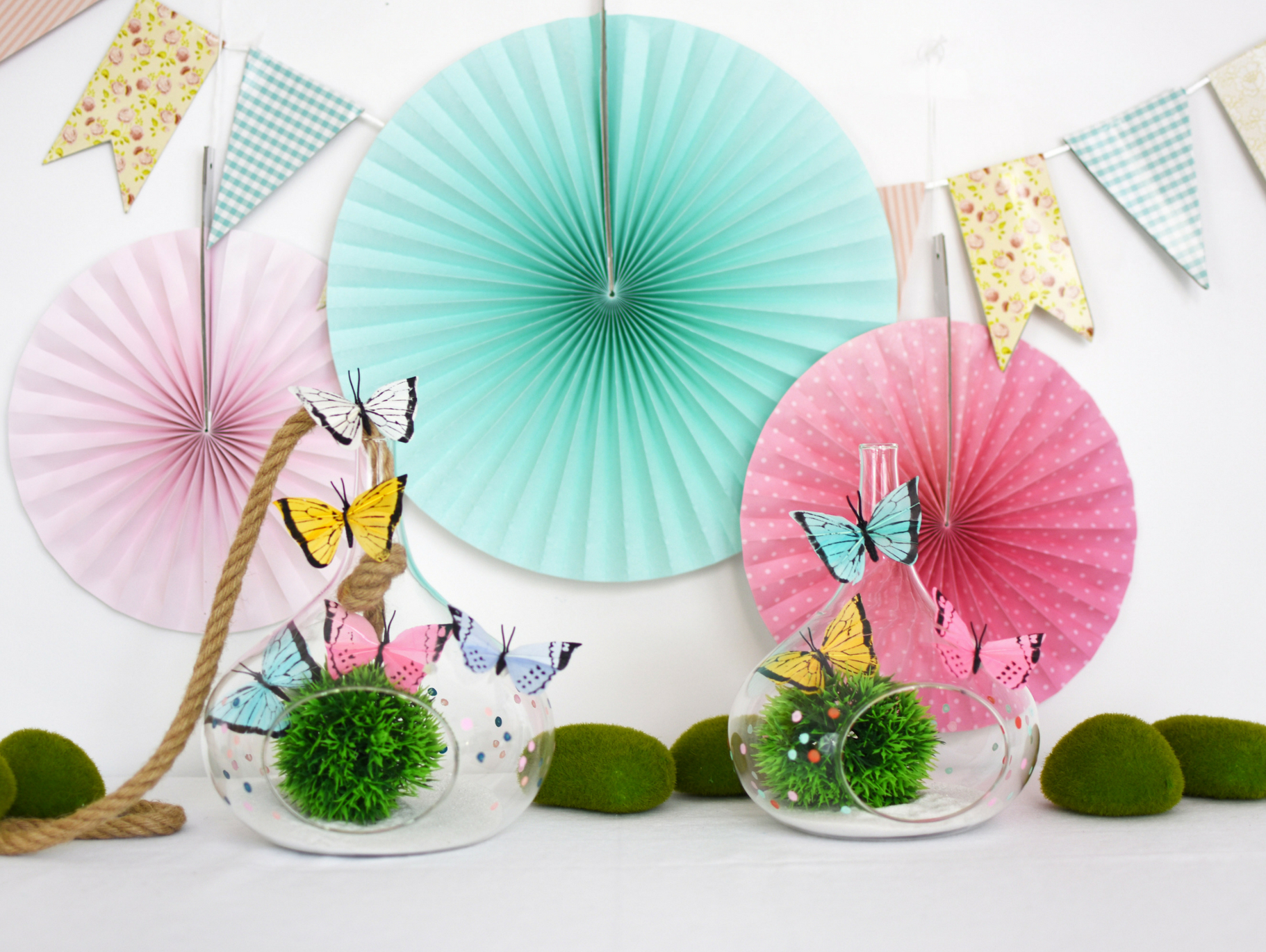 Colorful DIY Butterfly Terrariums