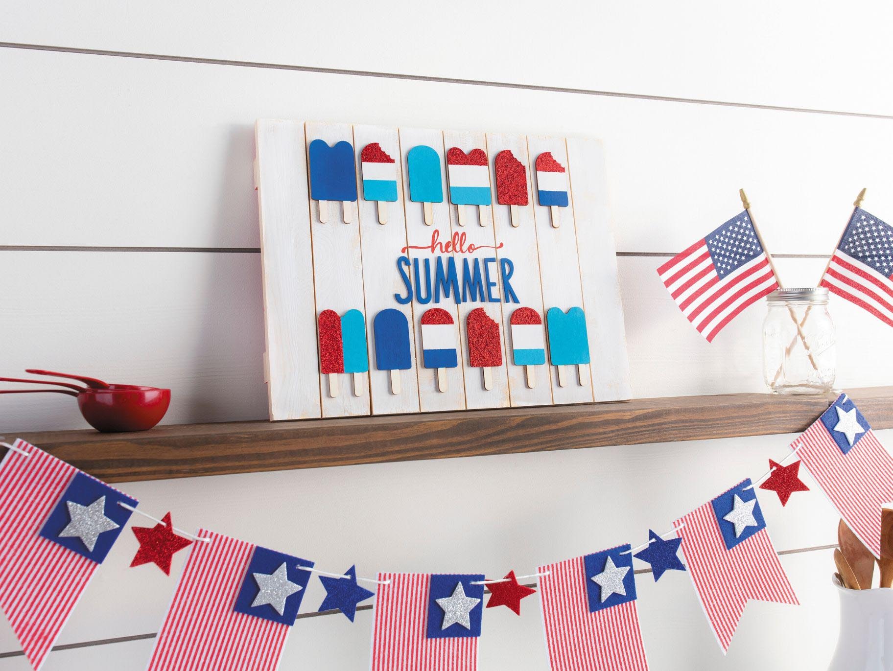 Hello Summer DIY Patriotic Sign