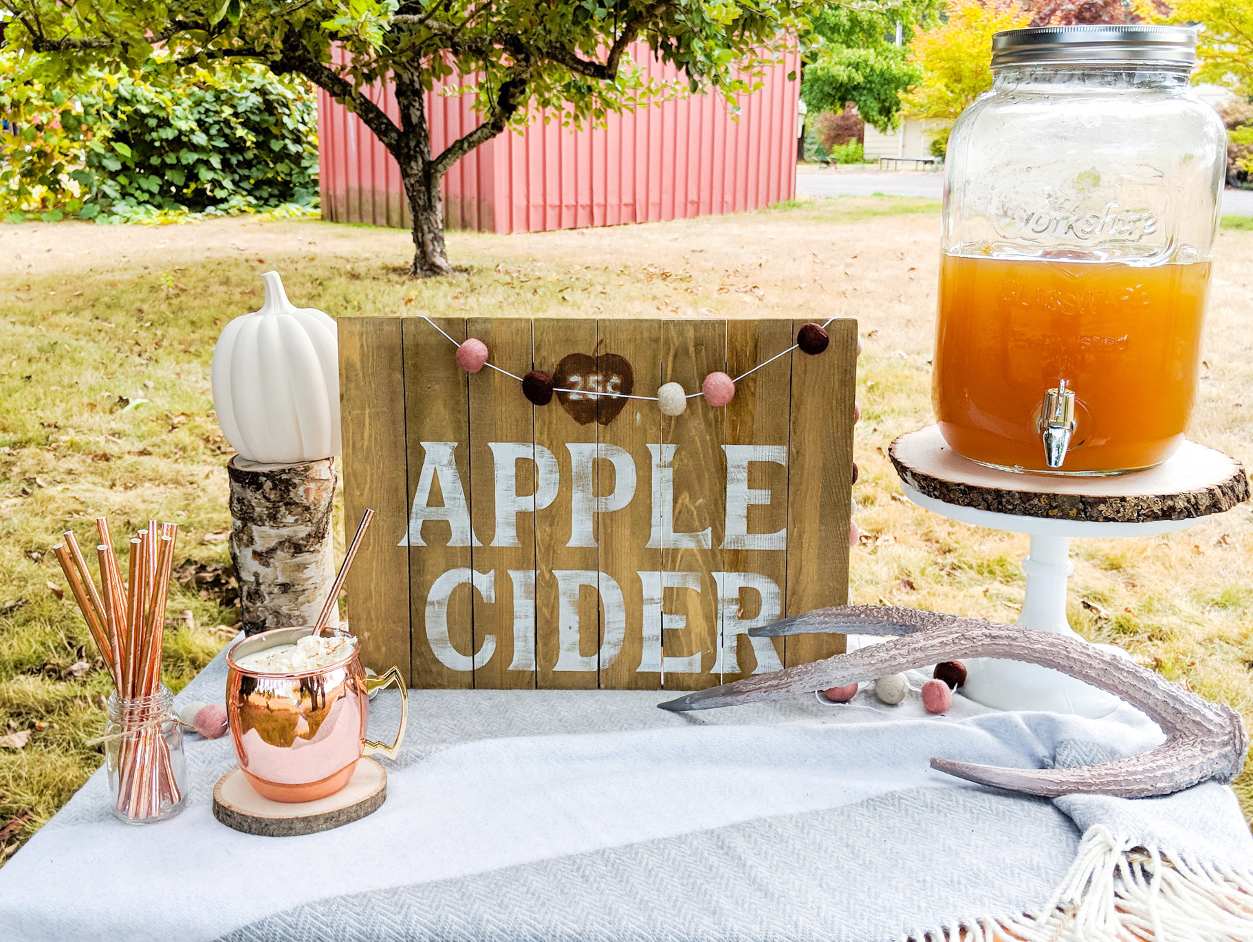 Ready to Ship - 21x31 inch Spicey HOT APPLE CIDER Sign shops -- Hand Painted -- Country Vintage Rustic Farmhouse Style