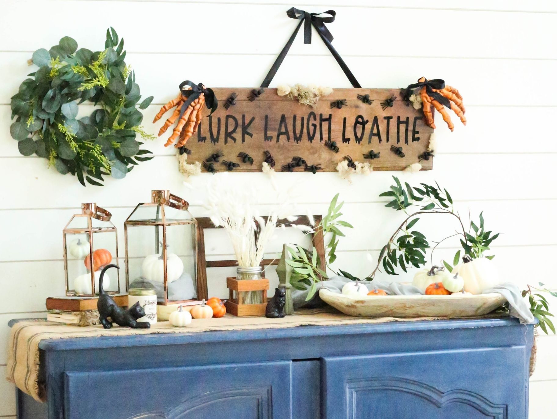 Lurk Laugh Loathe DIY Halloween Sign