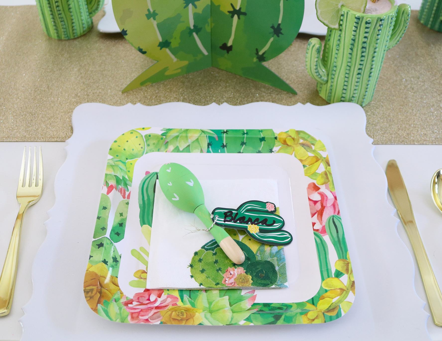 Cactus Maraca Place Cards