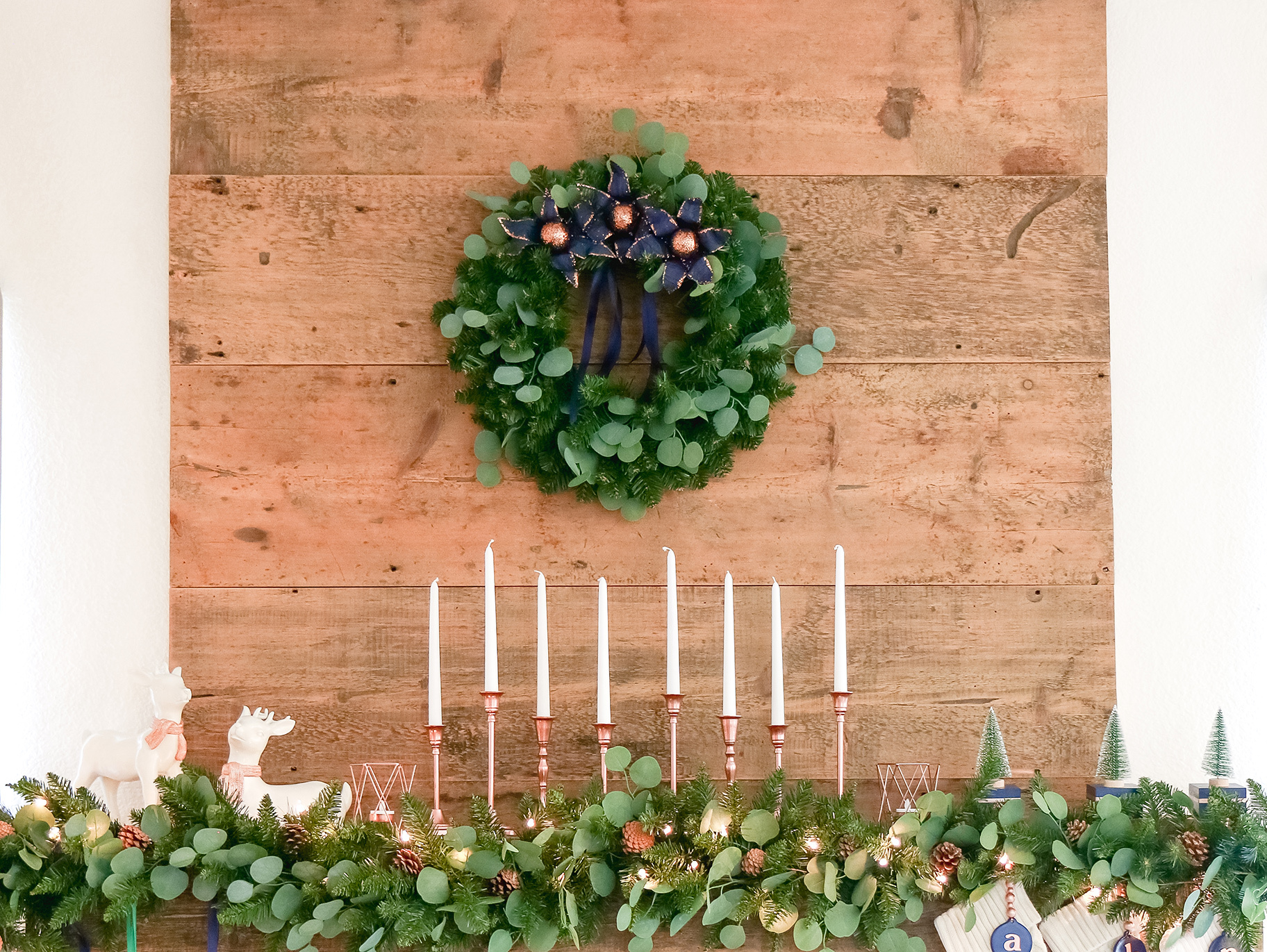 Navy & Copper Poinsettia Wreath Idea