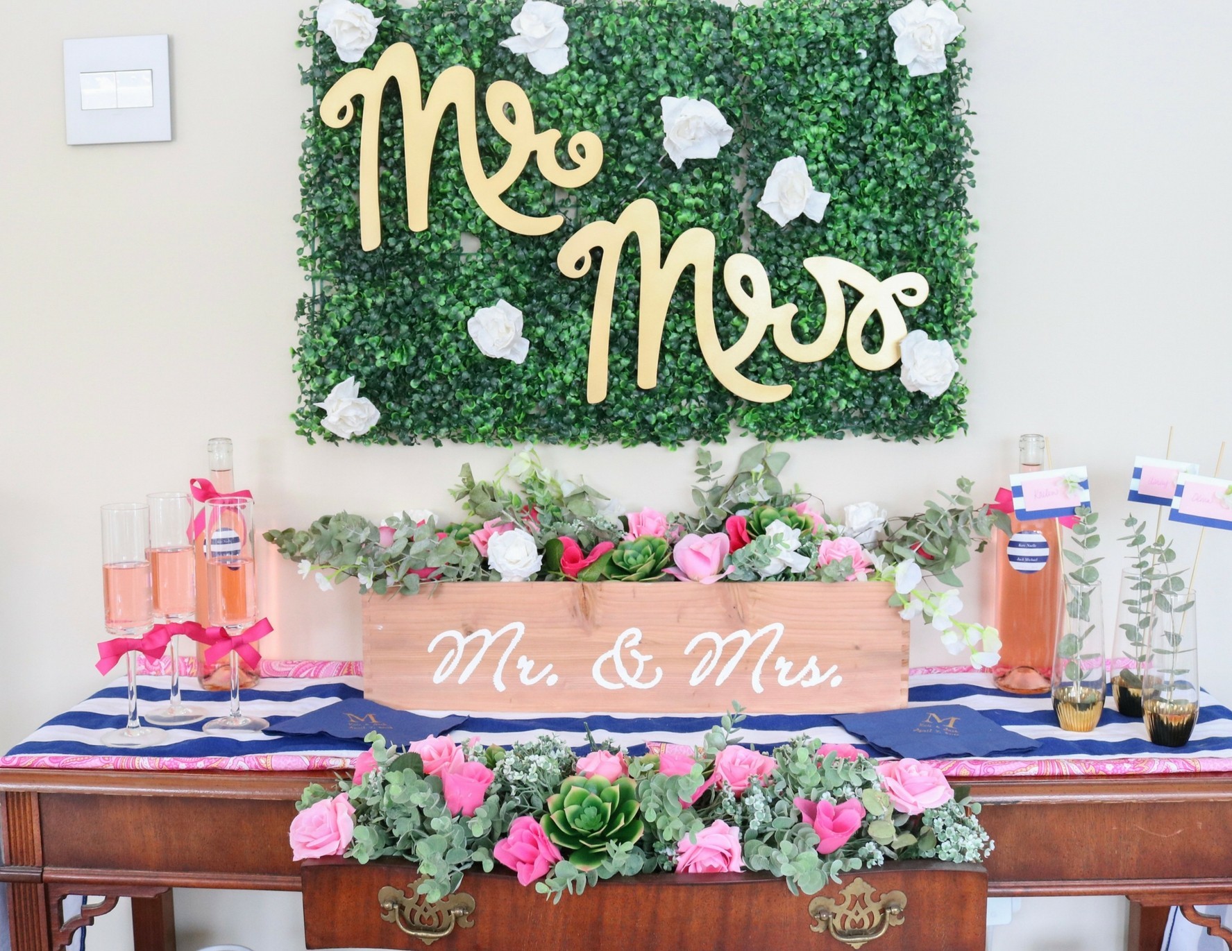 Spring Wedding Place Card Station