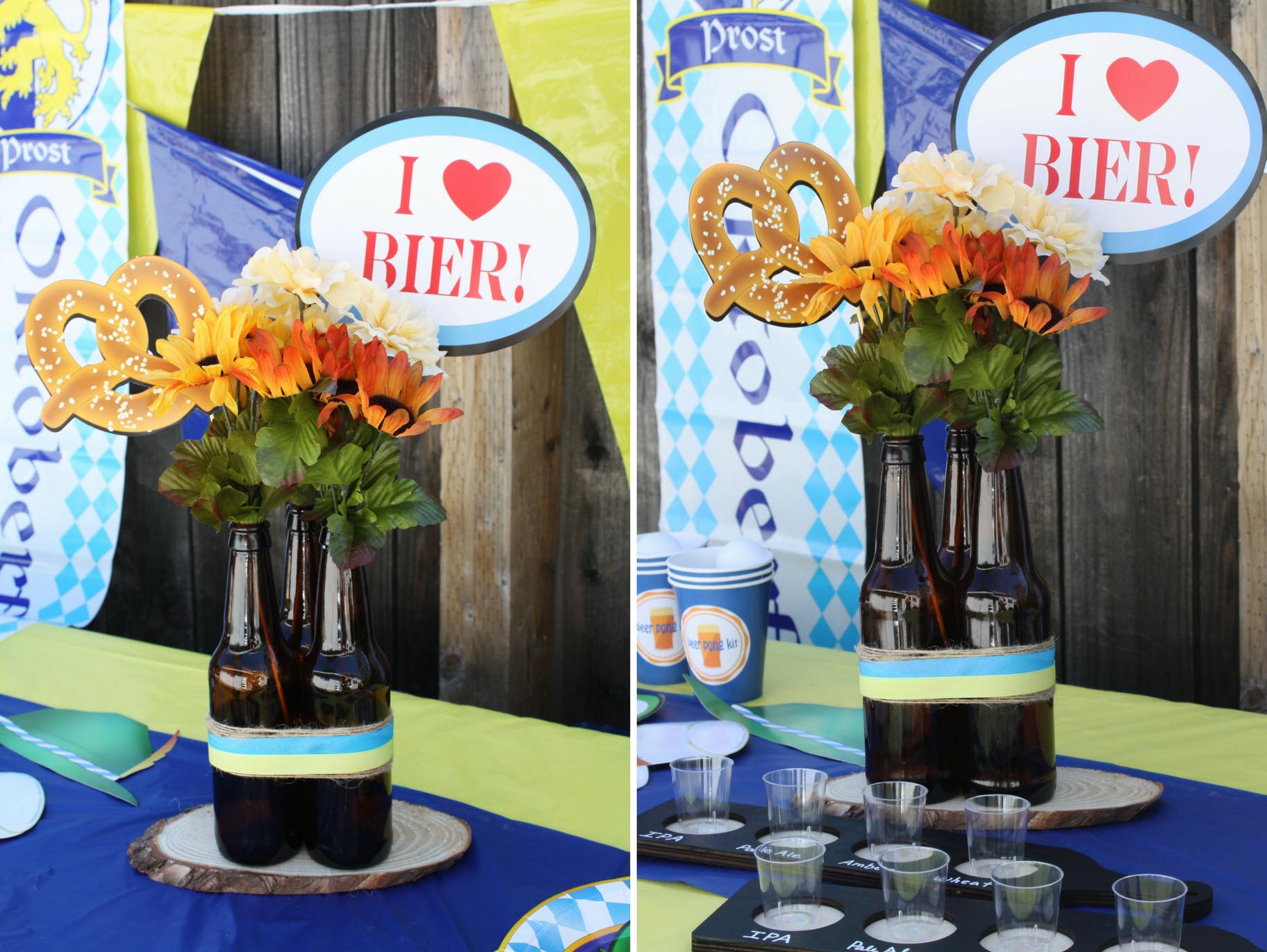 Oktoberfest Beer Bottle Centerpiece