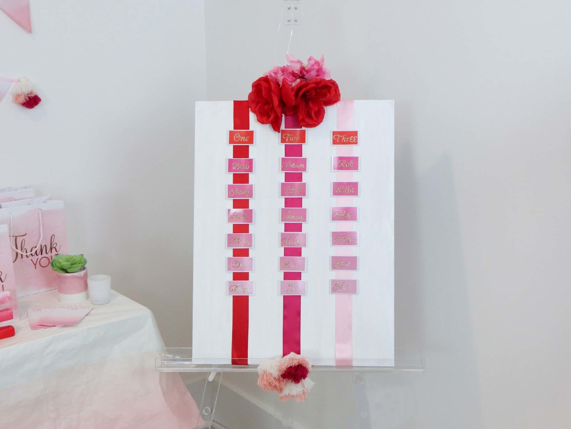 DIY Ombre Wedding Seating Chart