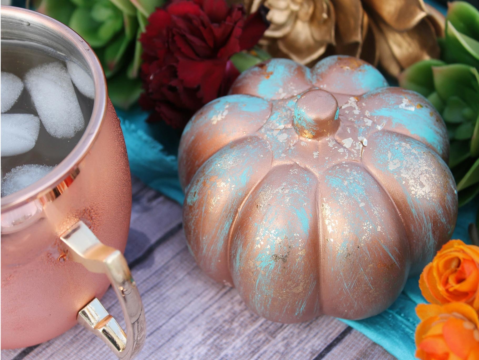 DIY Copper Patinated Pumpkins