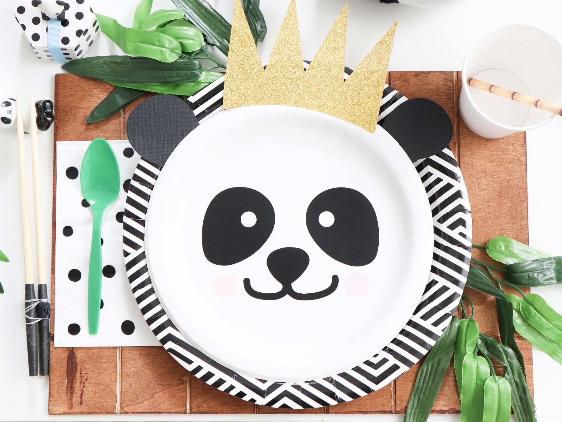 DIY Panda Party Tableware Set