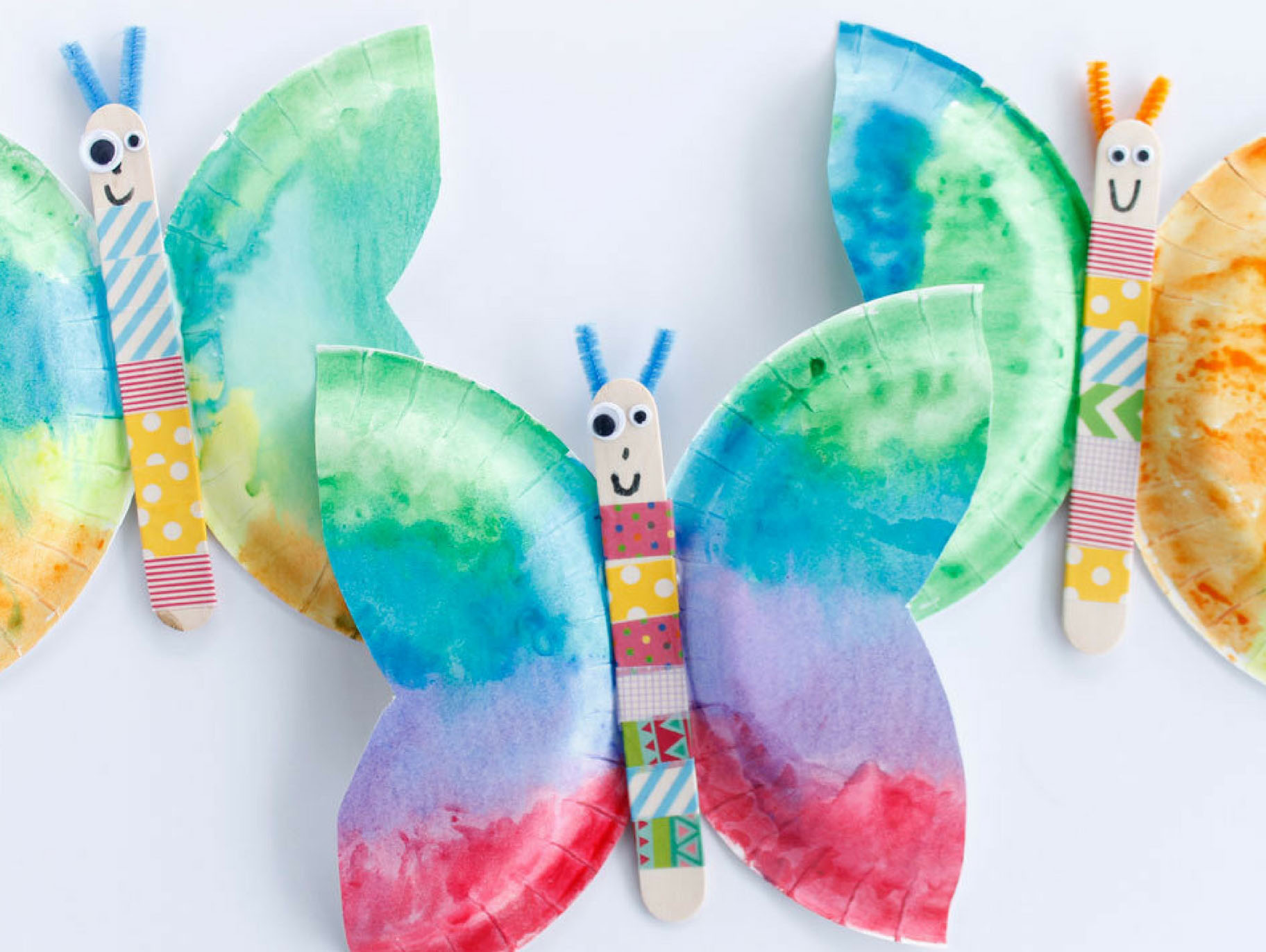 Watercolor Paper Plate Butterflies