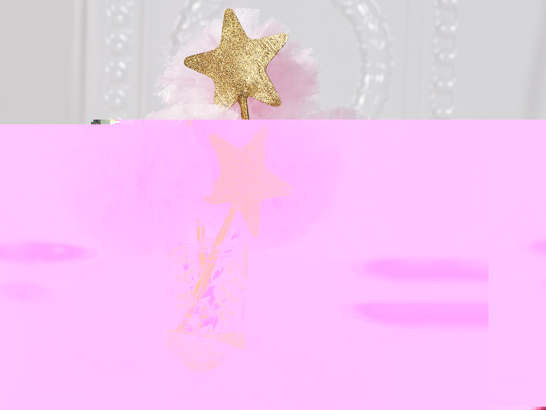 Pink and Gold Tulle Centerpiece Idea