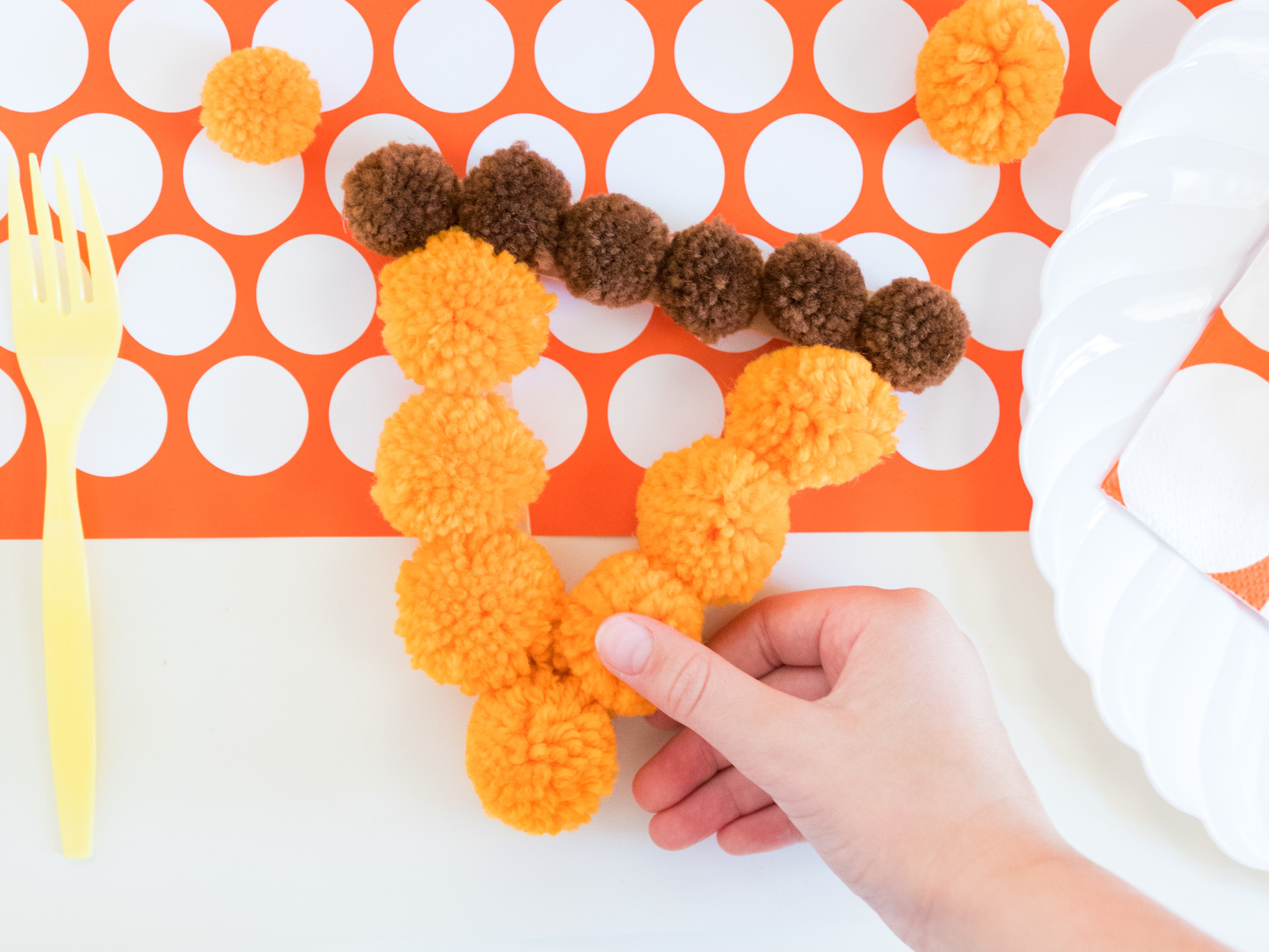 Pom Pom Pumpkin Kids Craft