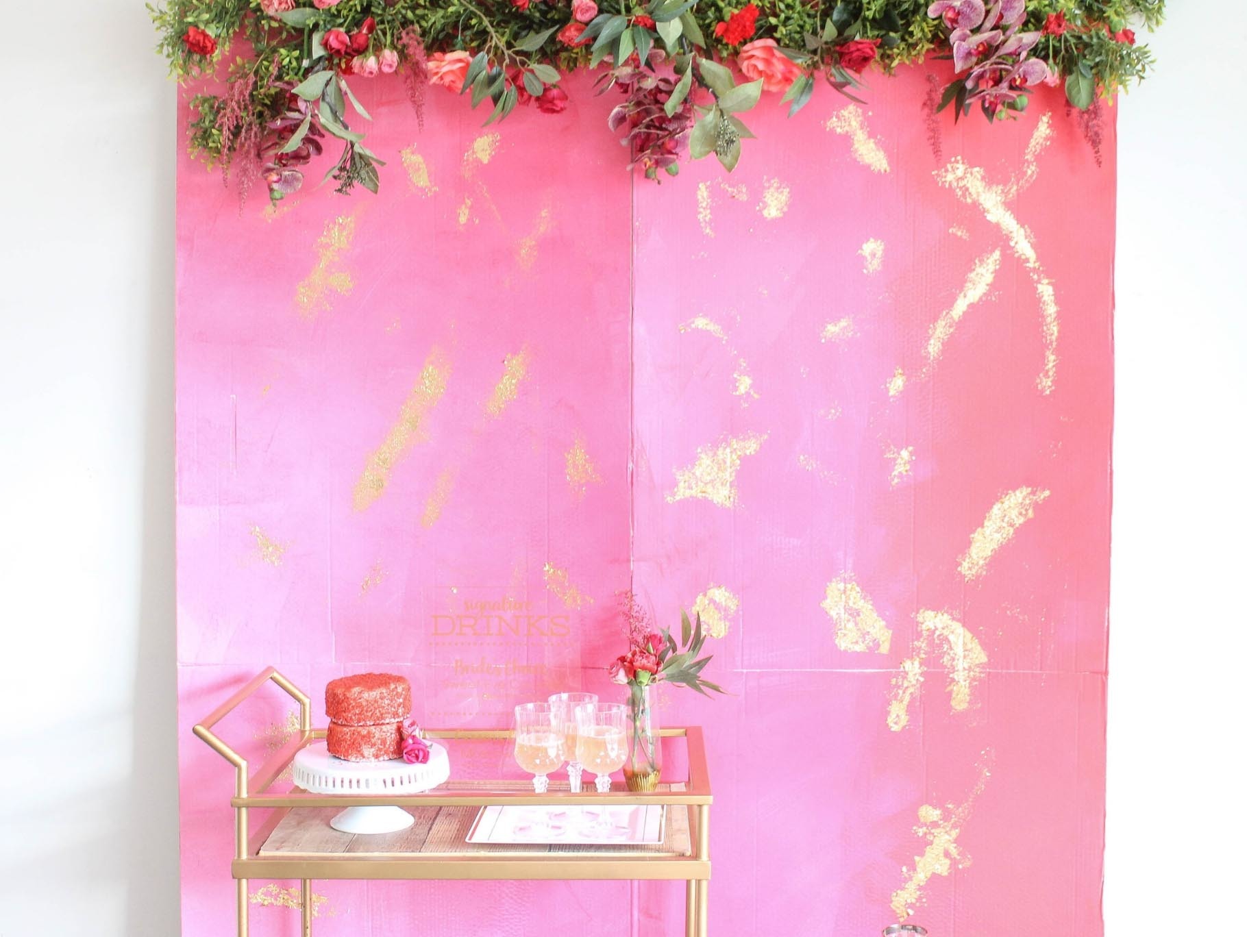 Red, Pink and Gold Wedding DIY Backdrop
