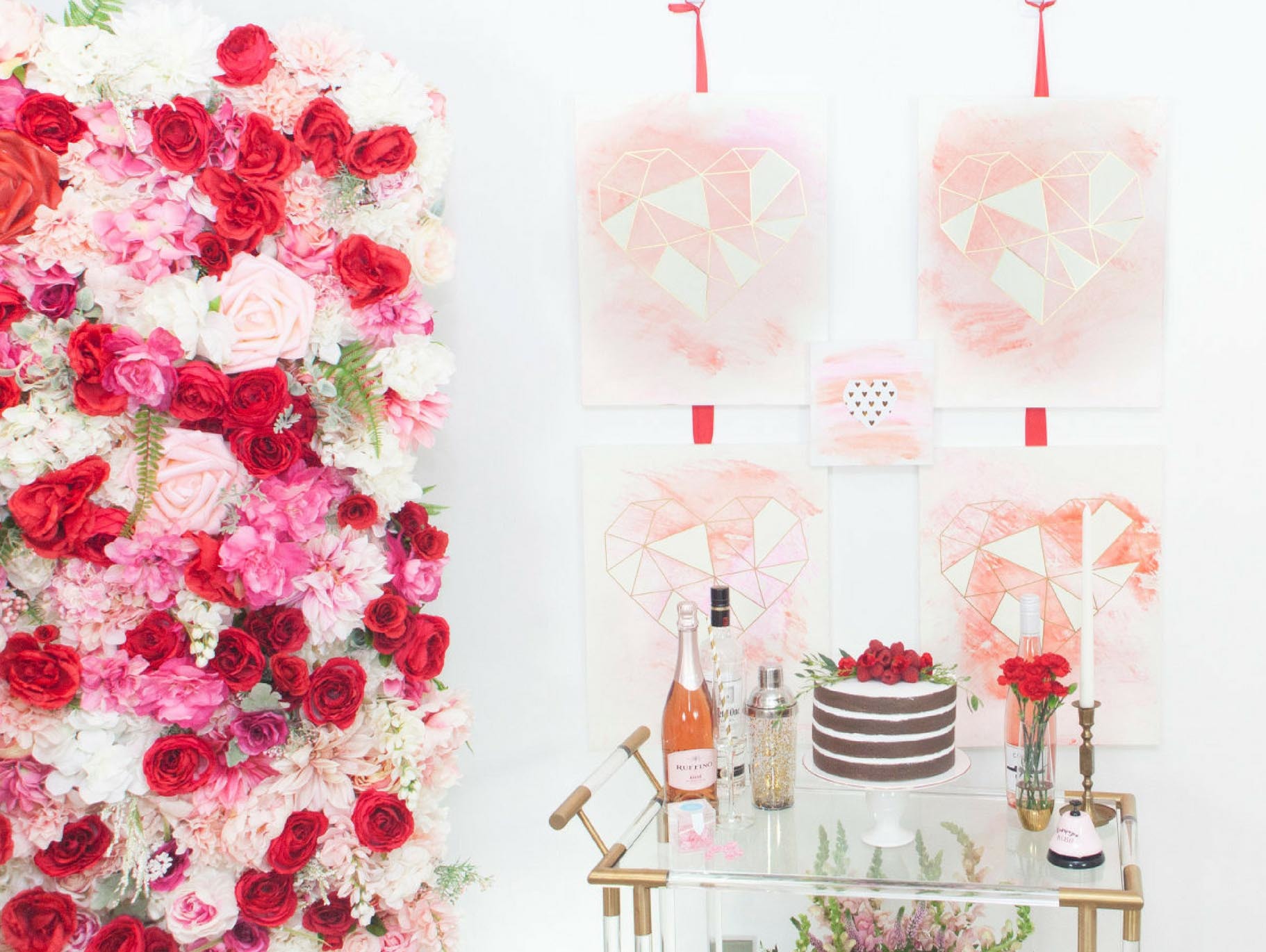 DIY Watercolor Hearts Backdrop