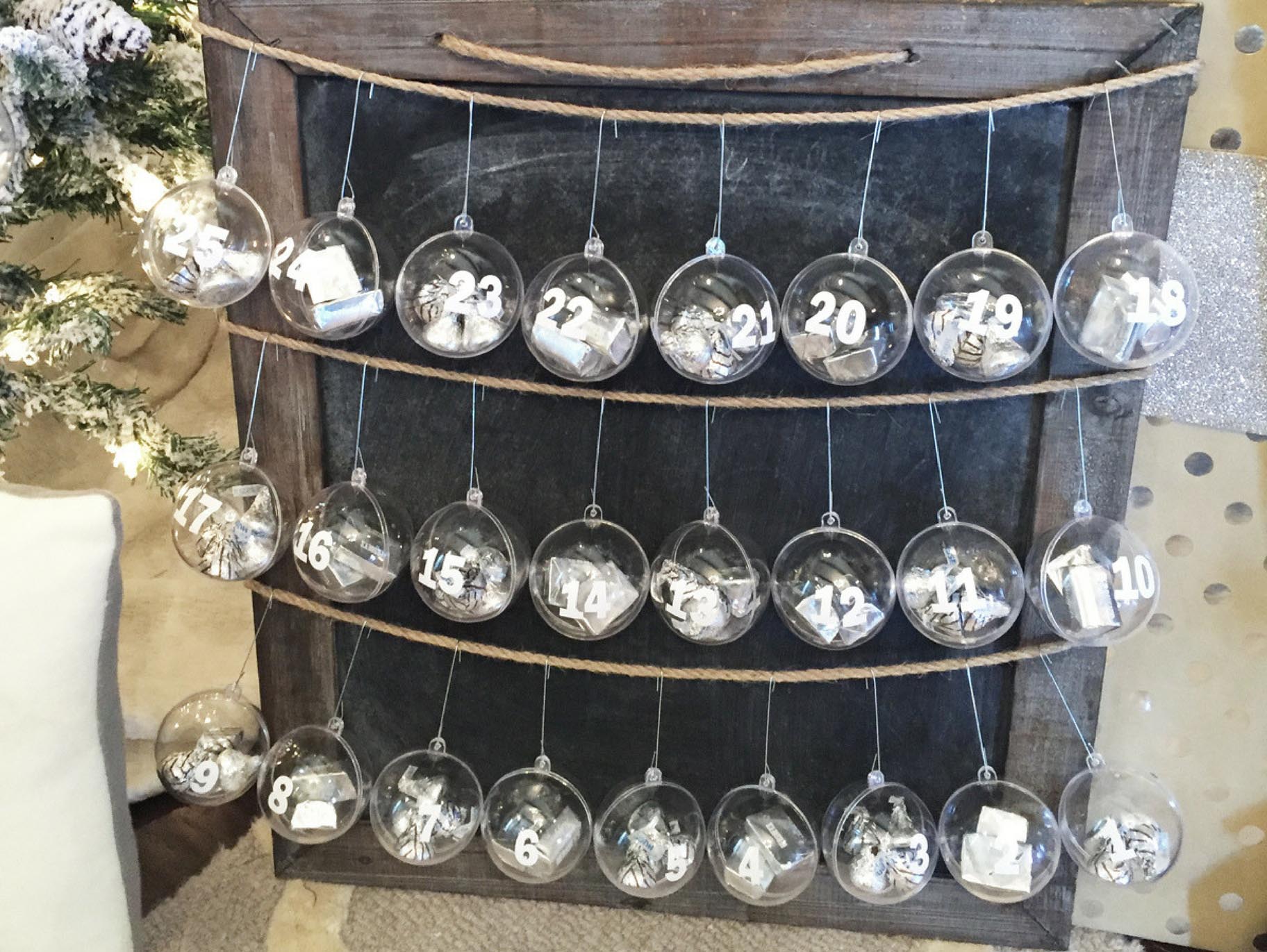DIY Ornament Rustic Advent Calendar