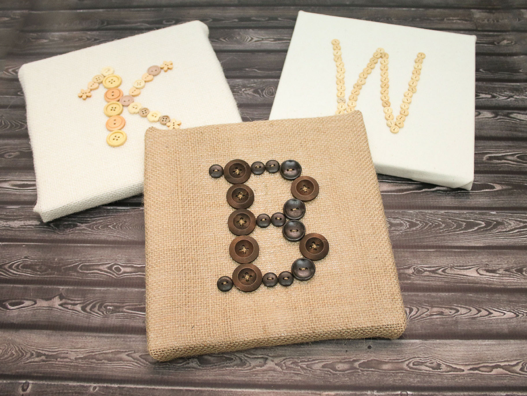 Rustic Wedding Monogram Button Art