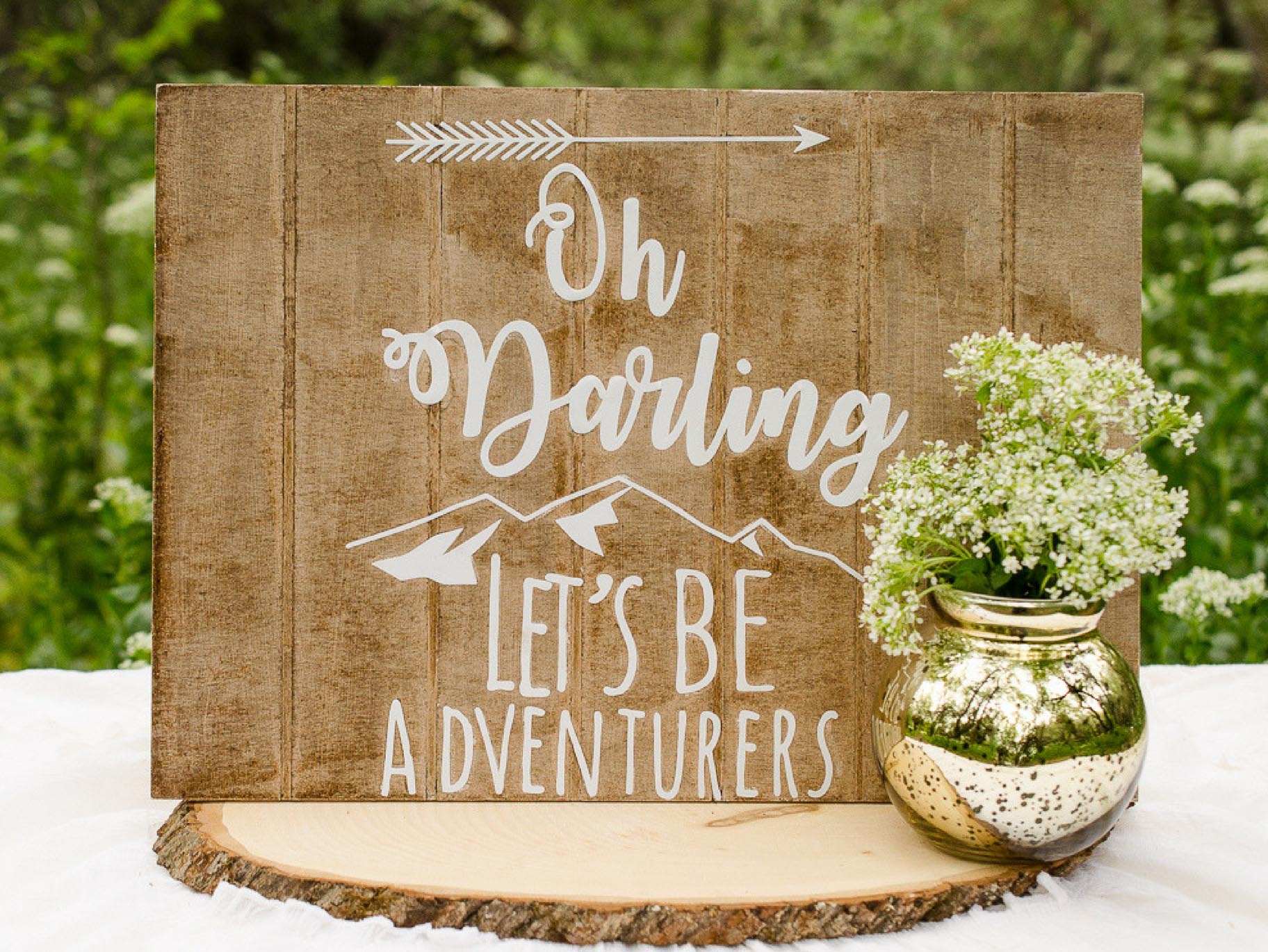 Let's Be Adventurers-Wedding Slat Sign