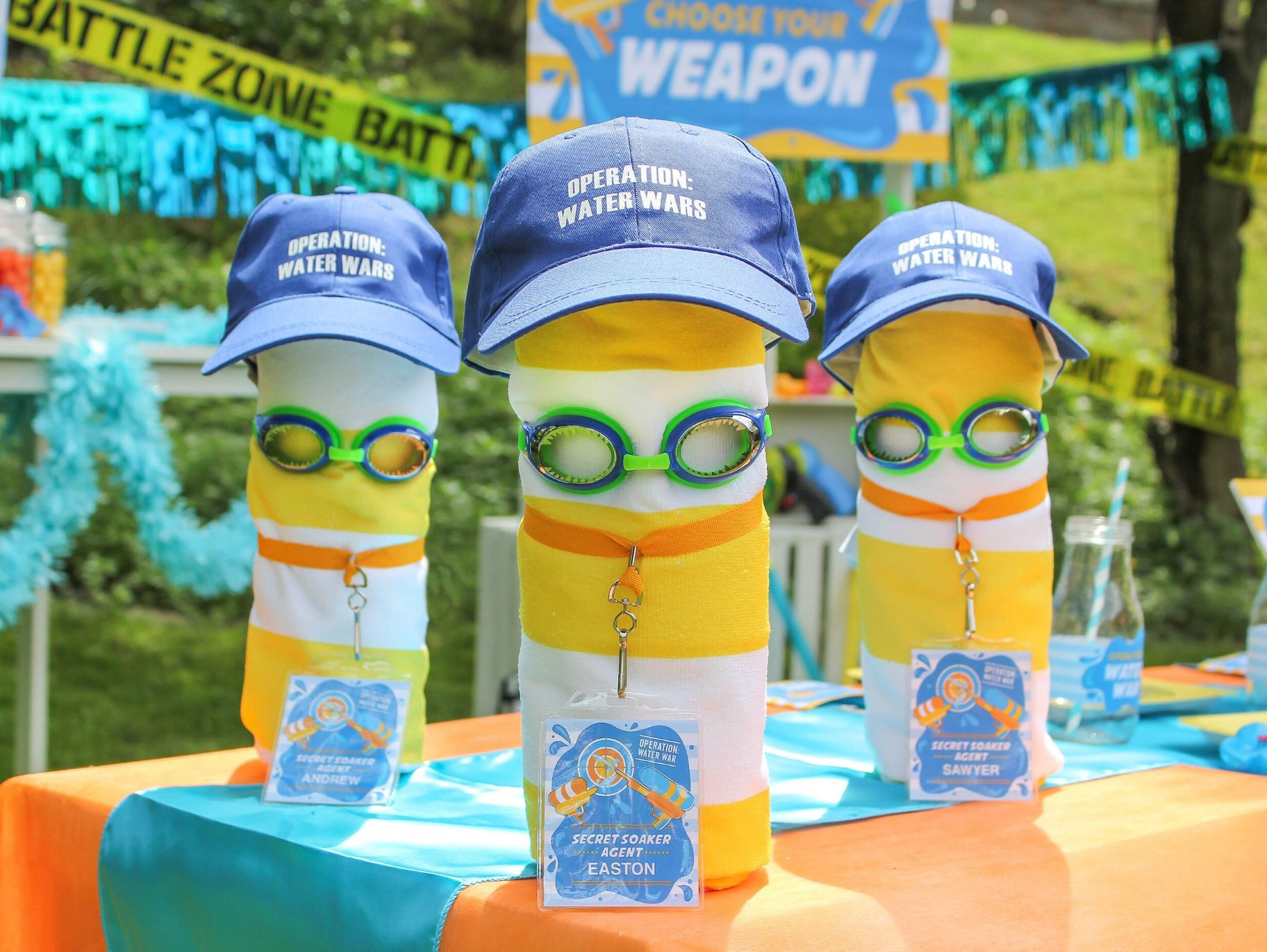 "Secret Soaker Agent" Towel Party Favor