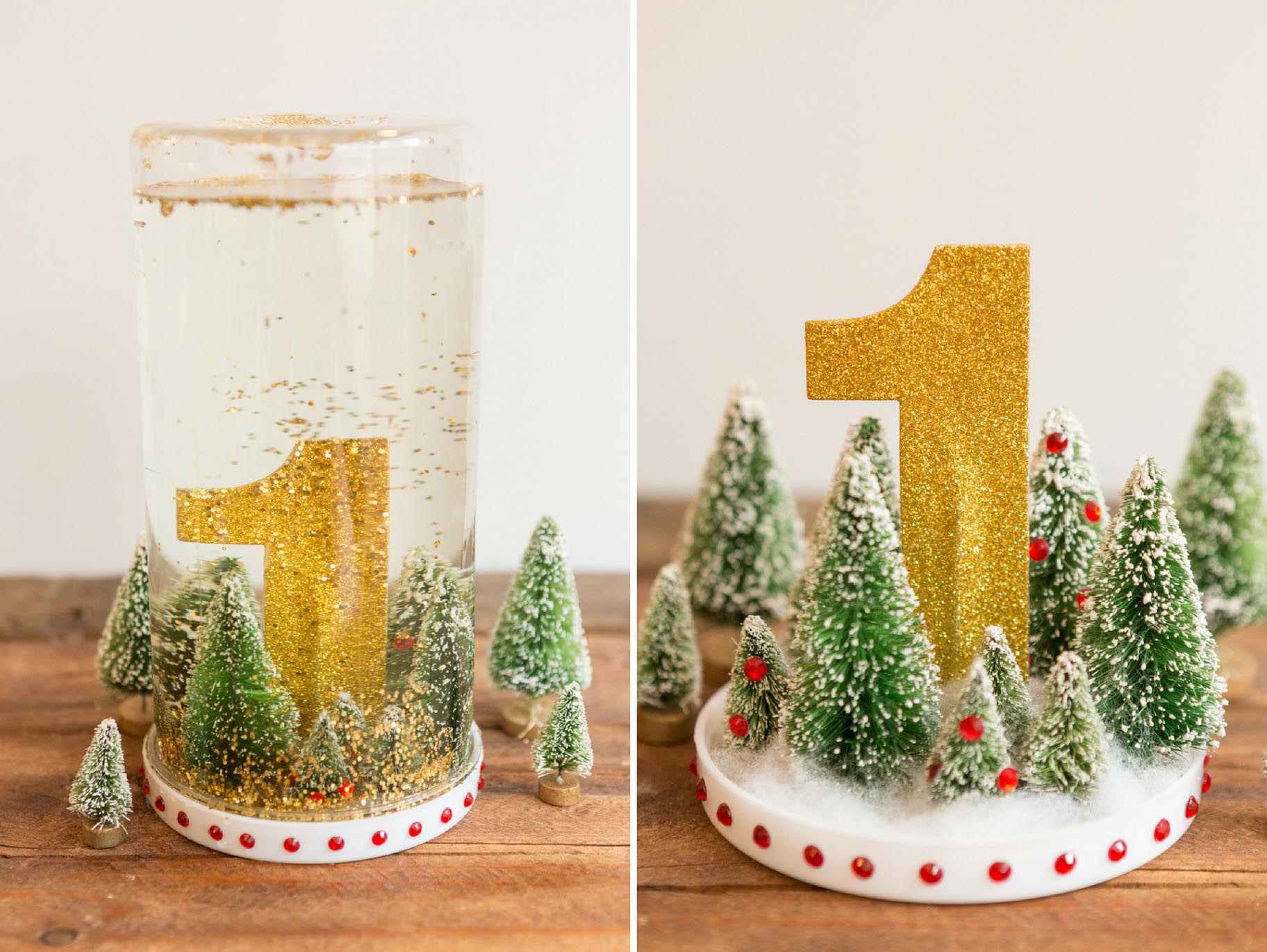 Snow Globe Wedding Table Numbers