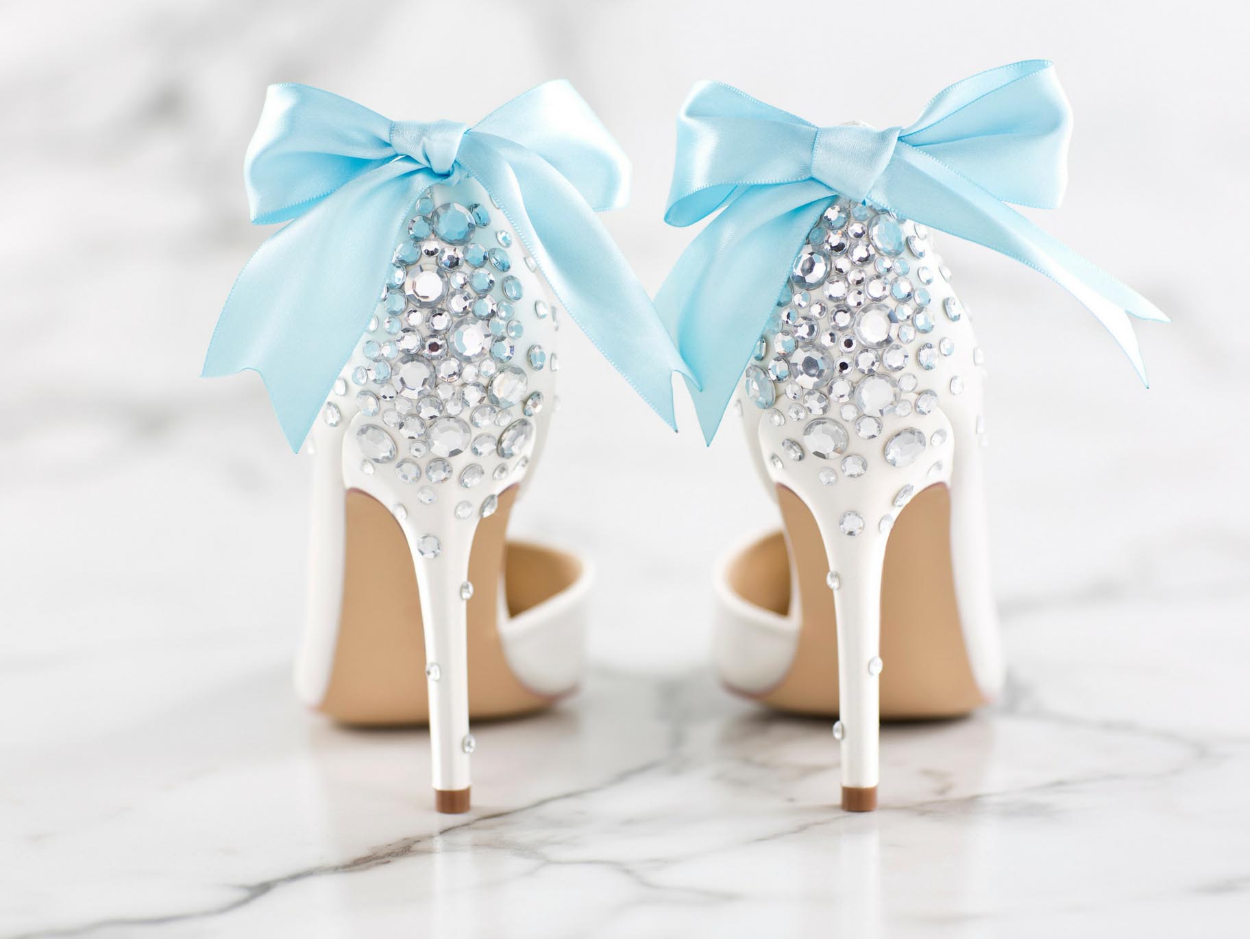 Something Blue DIY Bling Wedding Heels 