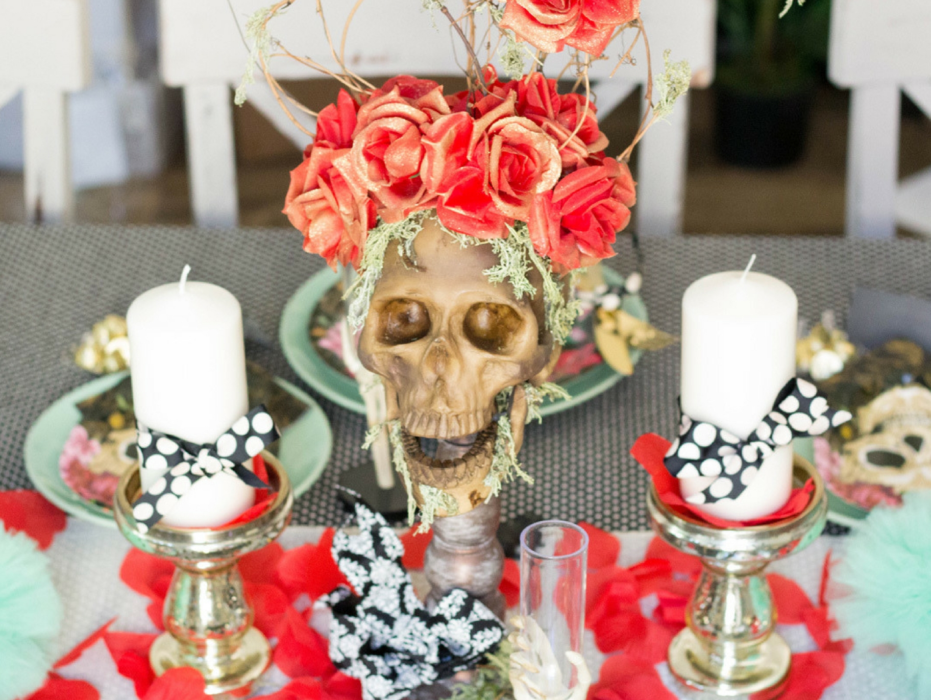 Floral Skull Centerpiece