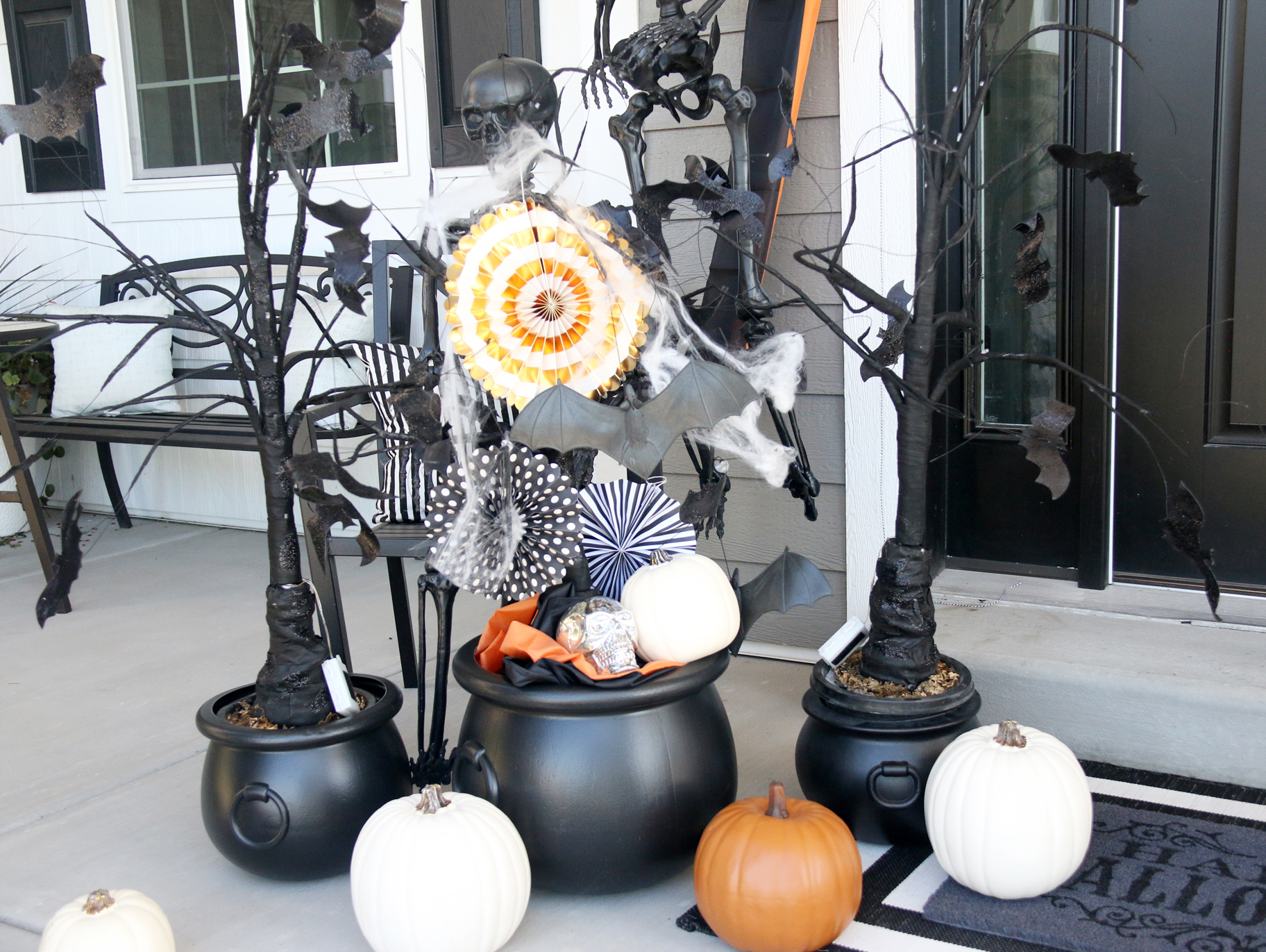 DIY Spooky Tree Cauldrons