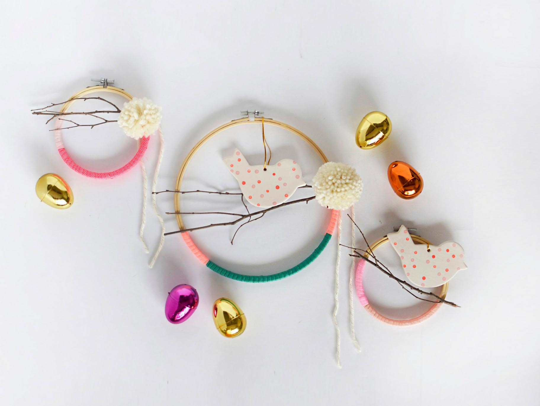 Spring Embroidery Hoop Wreaths