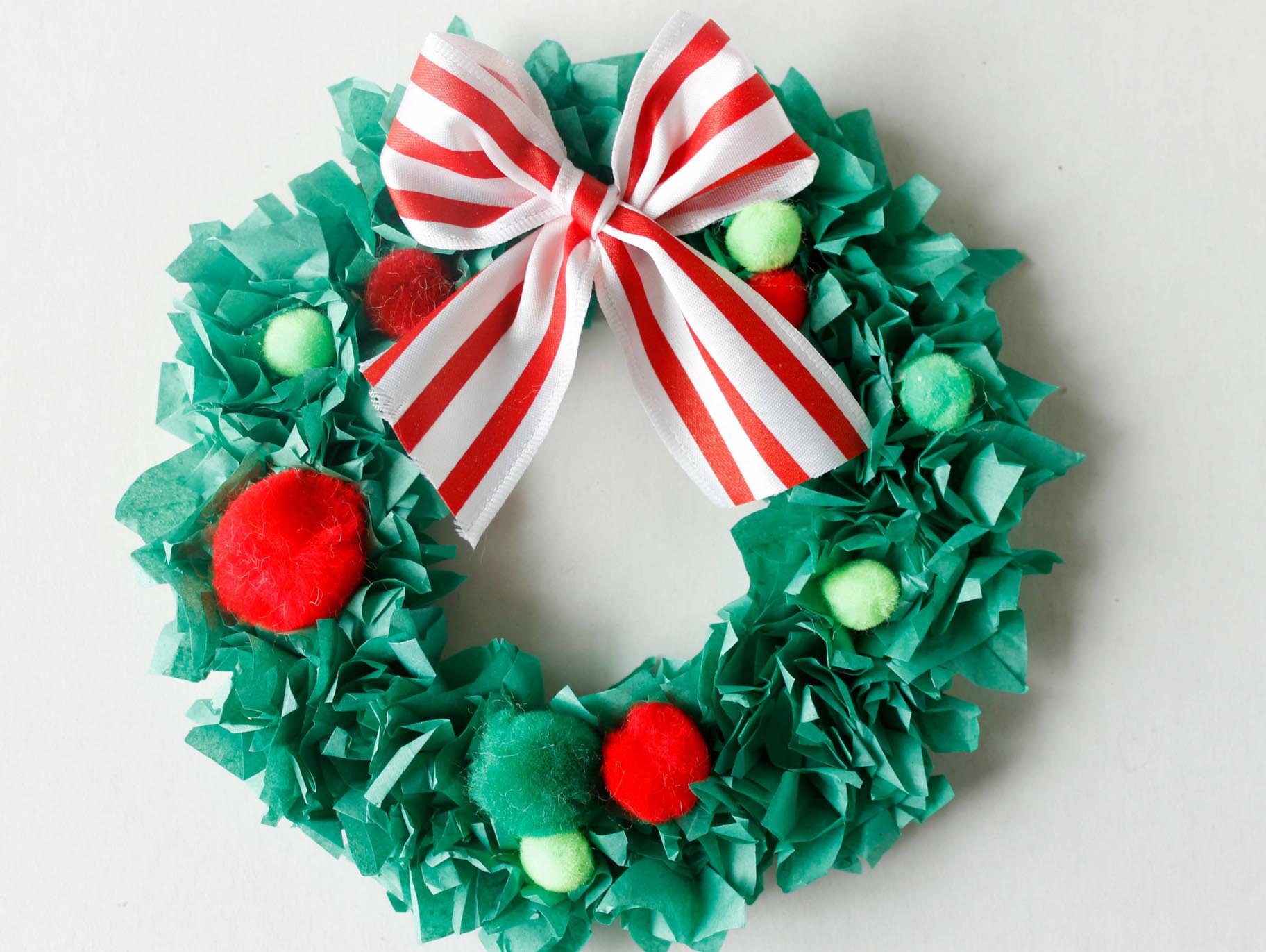 Tissue Paper Christmas Wreath Craft