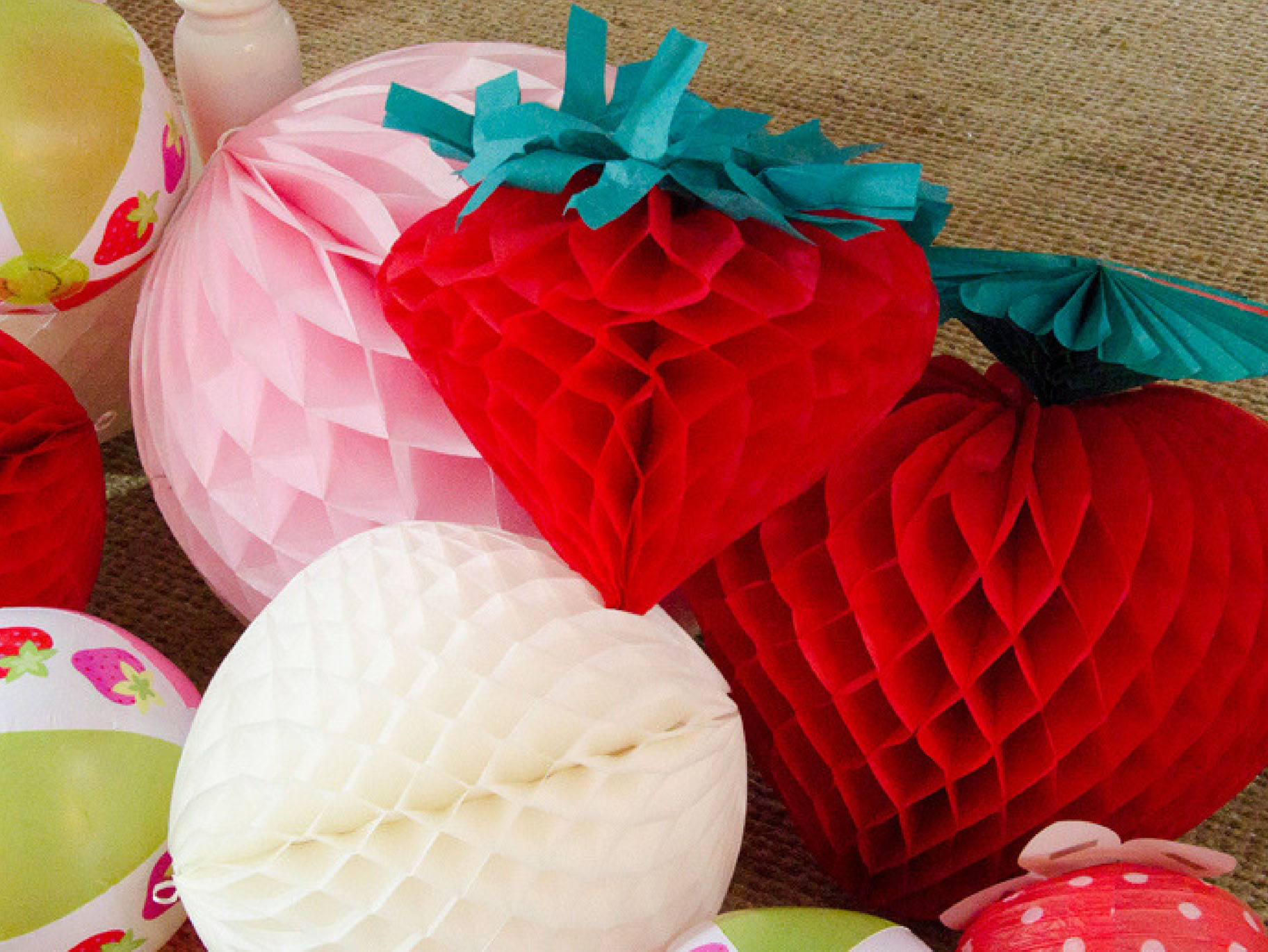 Tissue Paper Strawberry Honeycombs