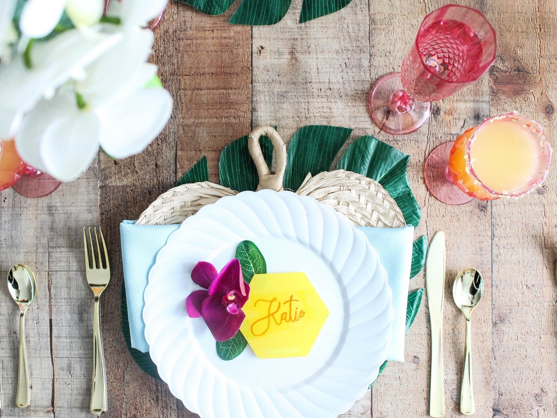 Diy Tropical Wedding Place Cards Fun365