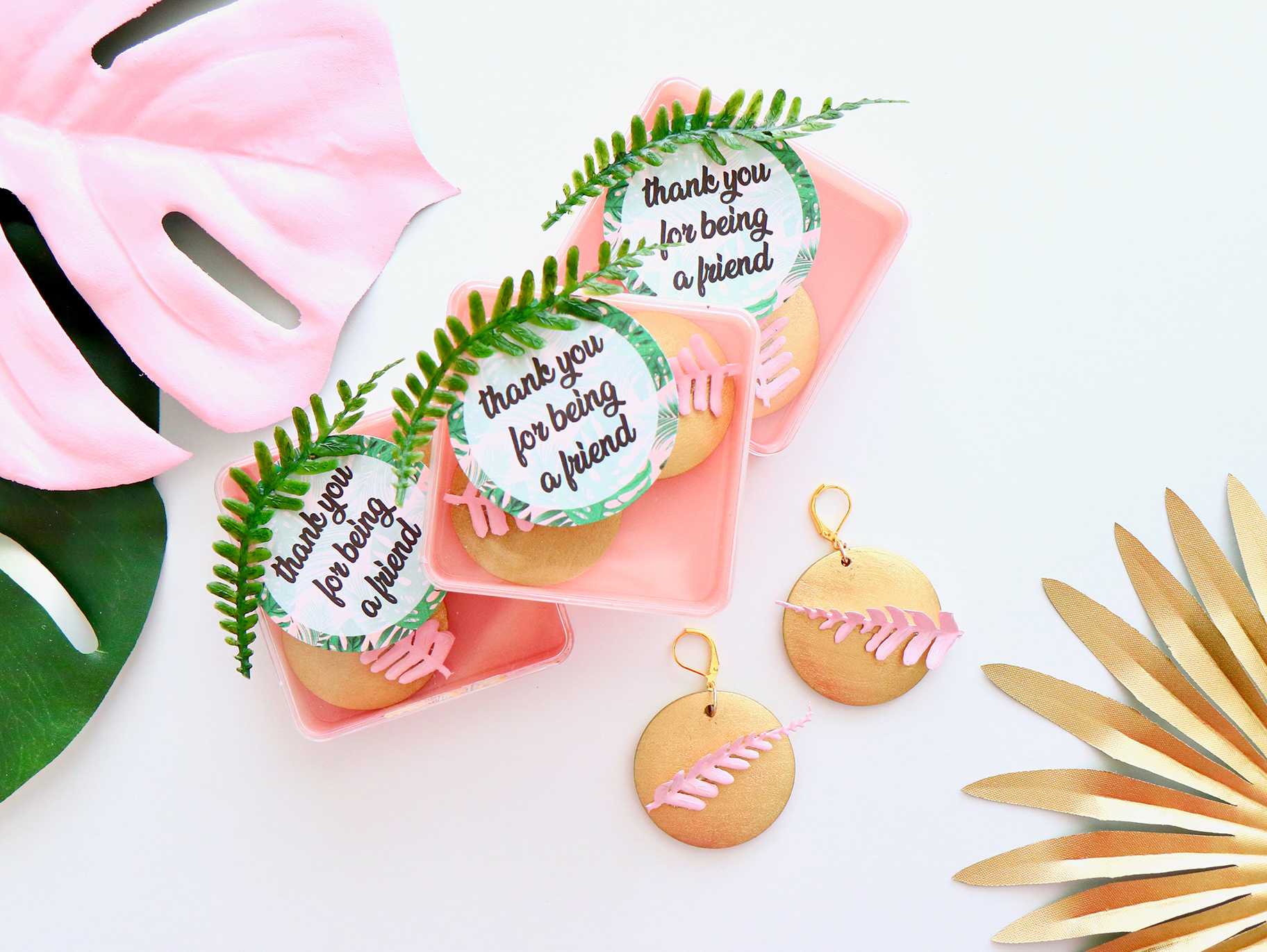 DIY Tropical Leaf Earrings Favor Idea