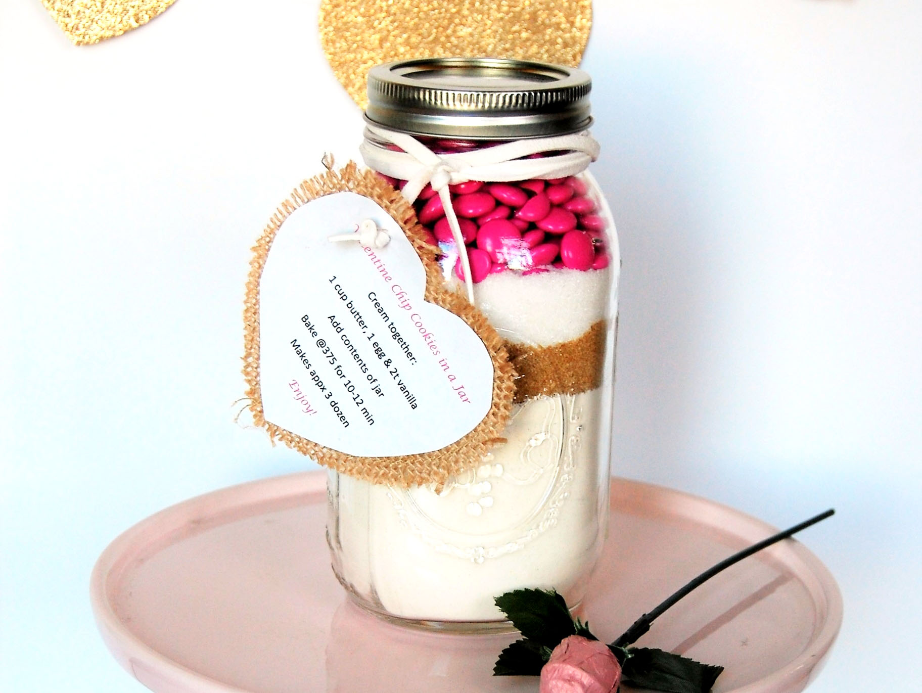 Valentine Cookies in a Jar 