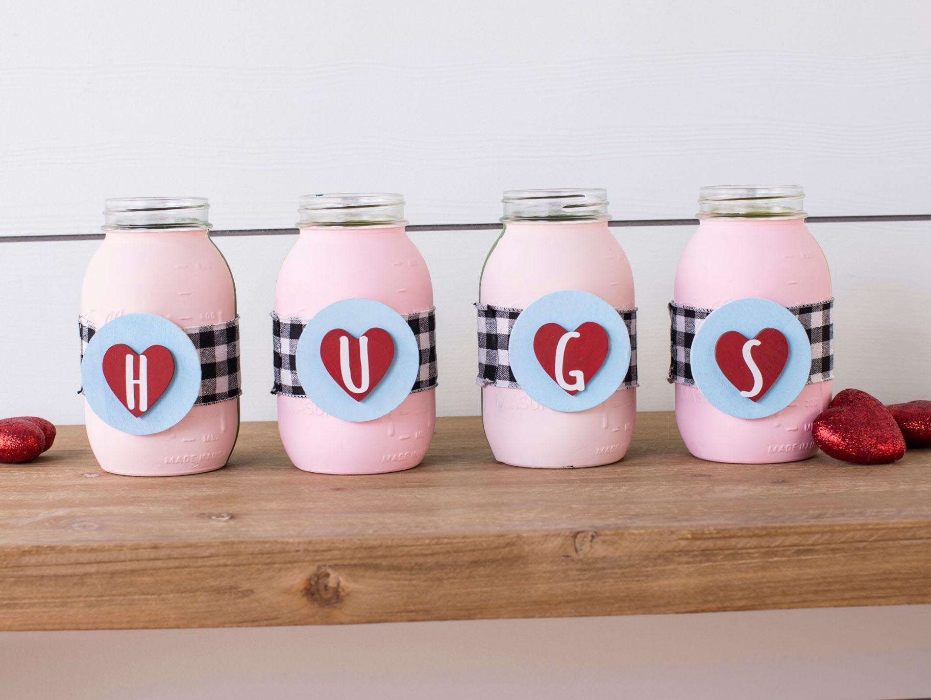 DIY "HUG" Valentine Jars