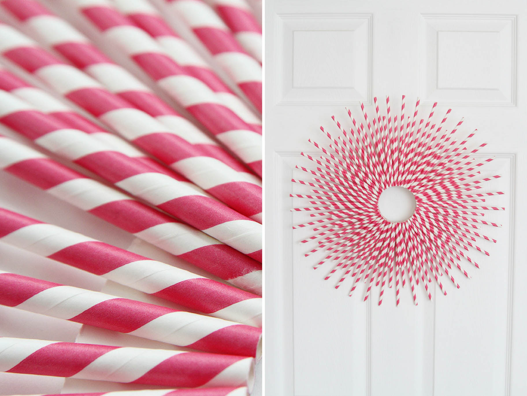 Colorful Paper Straw Wreath