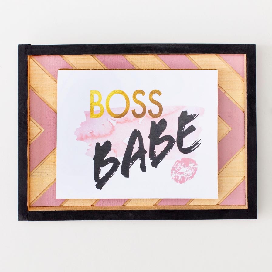 Boss Babe DIY Chevron Wood Sign | Fun365