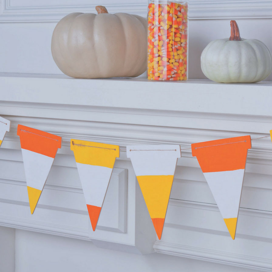 DIY Candy Corn Pennant Banner