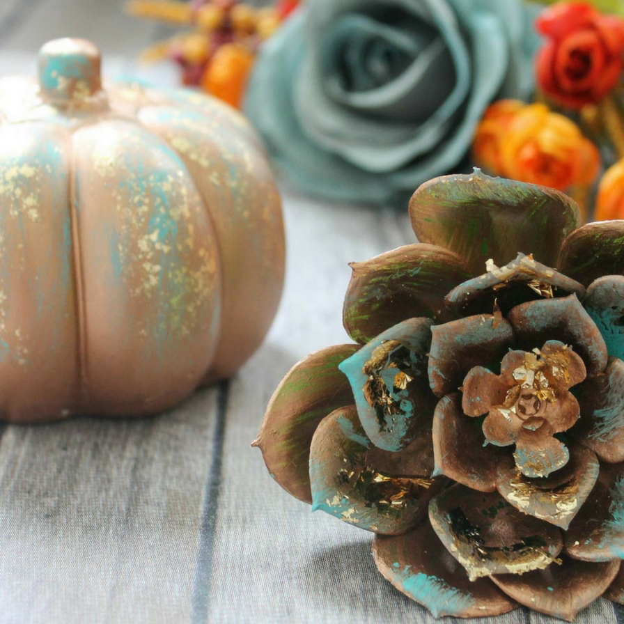 DIY Copper Patinated Pumpkins