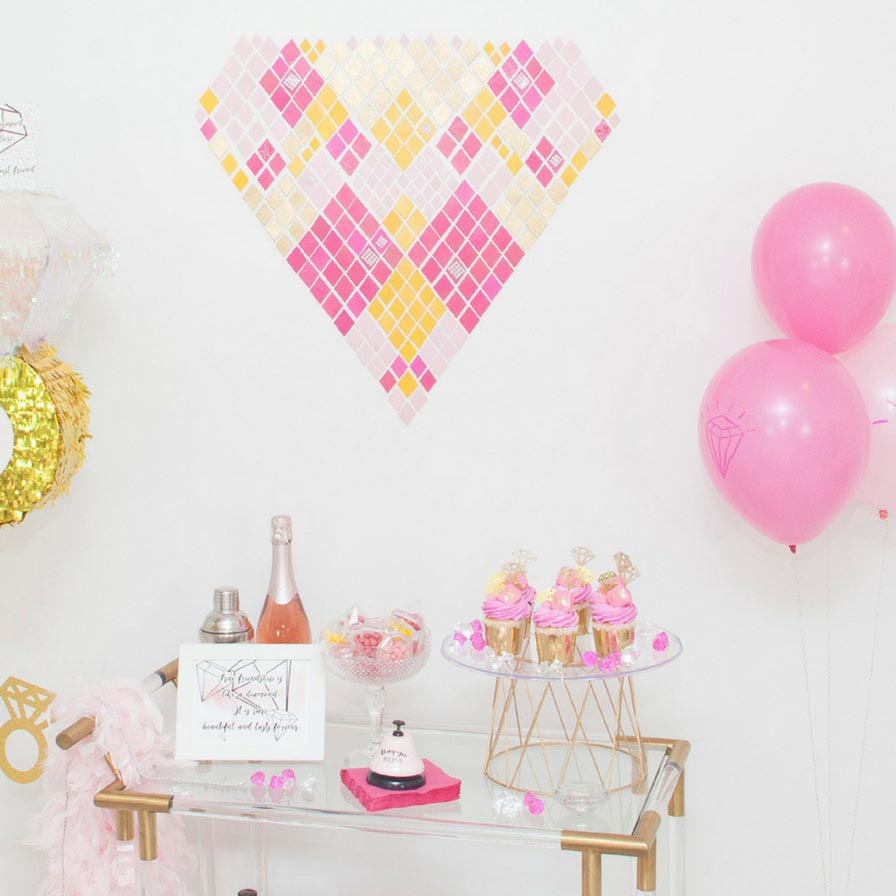 DIY Diamond Mosaic Backdrop