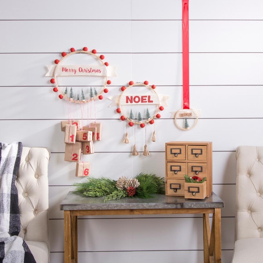 DIY Holiday Advent Embroidery Hoop Decor | Fun365