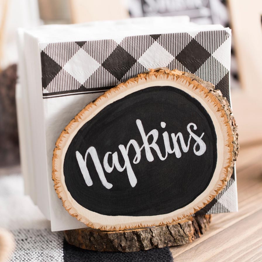 DIY Wood Slice Rustic Napkin Holder